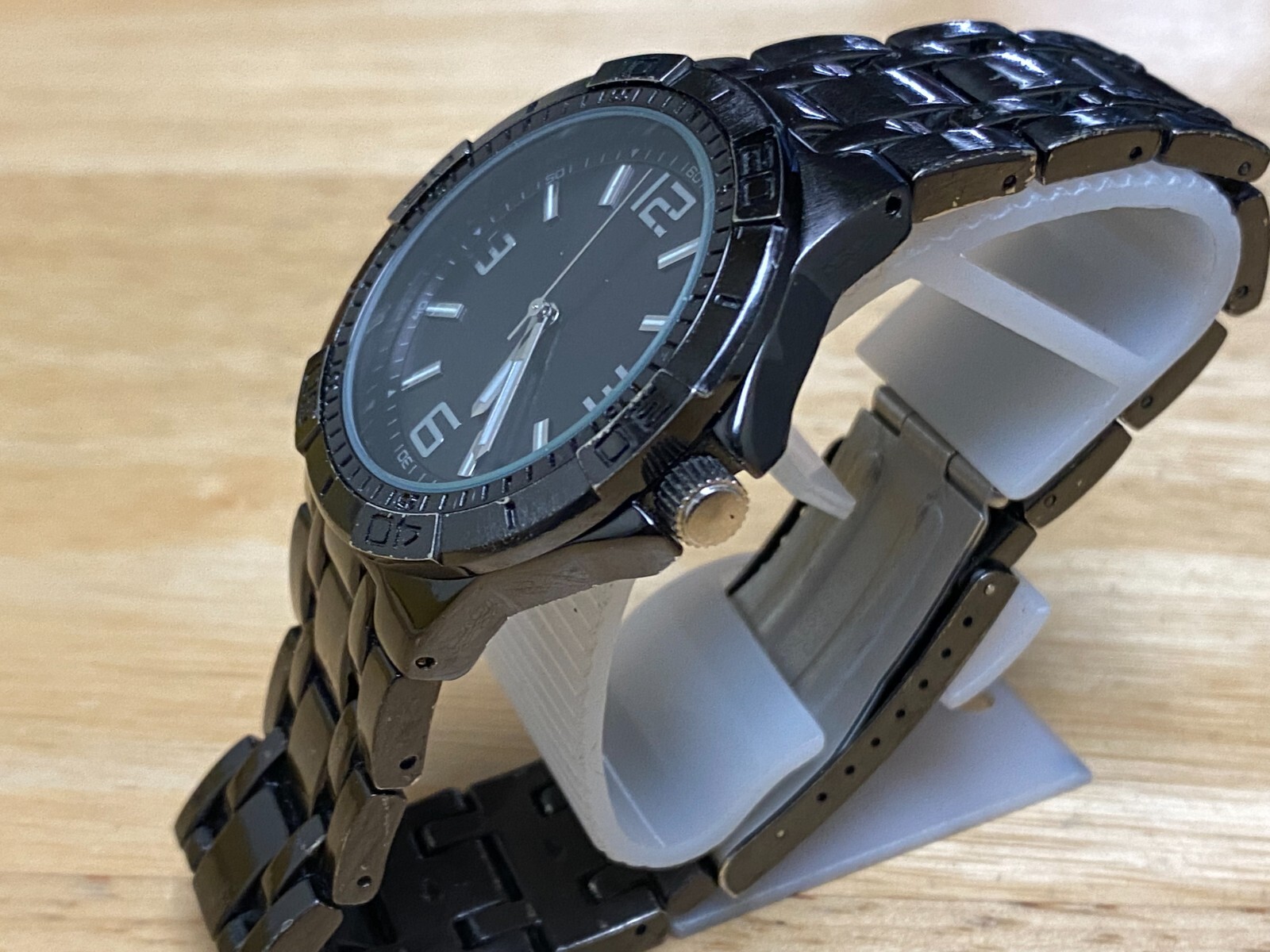 Allude Quartz Watch Men Black Japan Movt Rotating Bezel Analog New Battery 8″