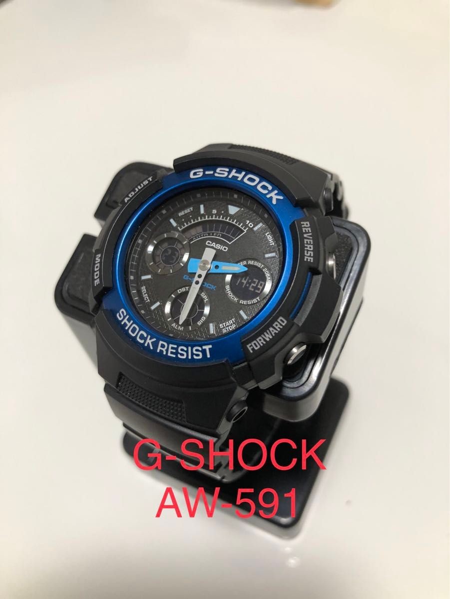 Casio G-Shock AW-591 Blue Analog Digital Watch With Manual