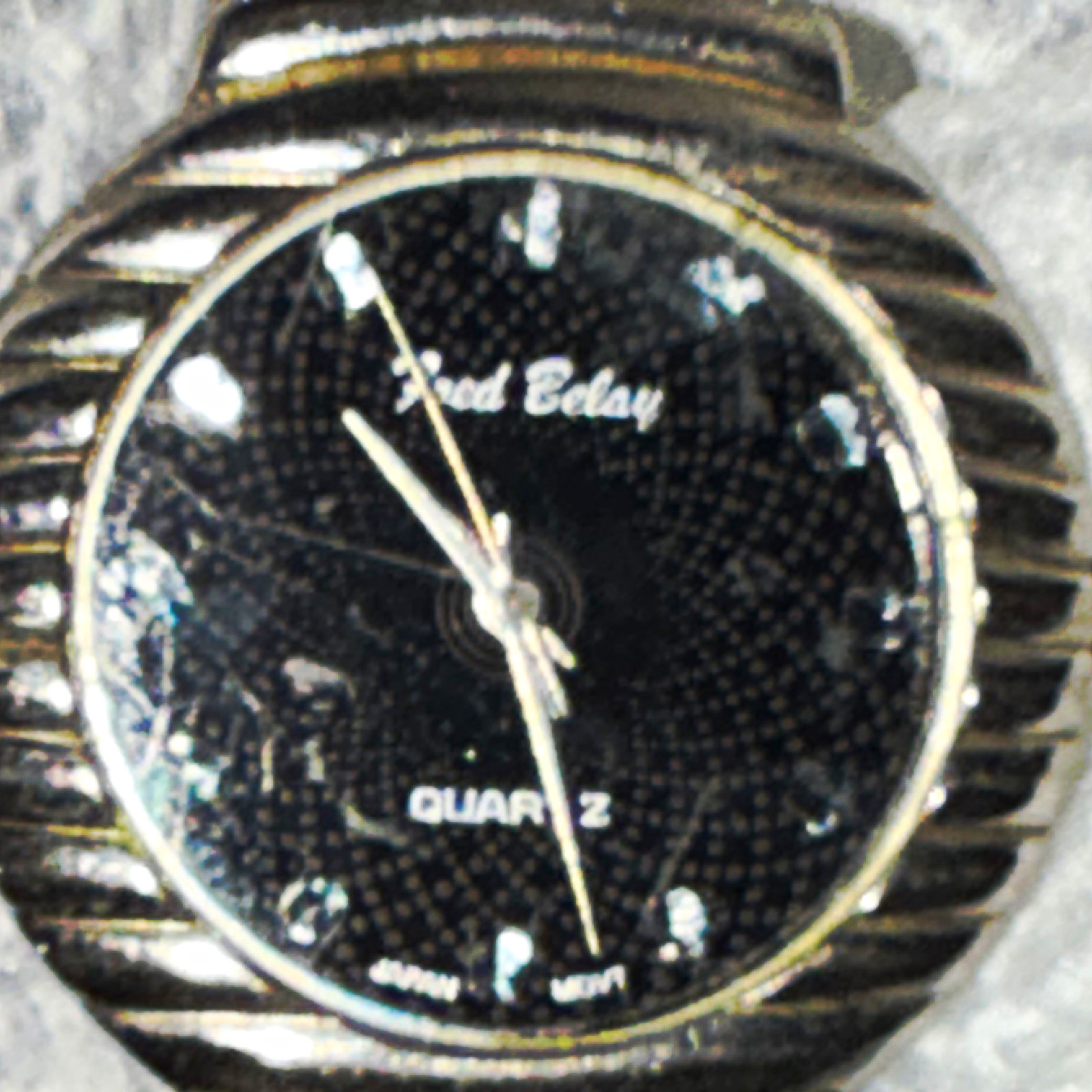 Fred Belay Women’s Quartz Analog Watch Black Dial Diamond Markers 30mm