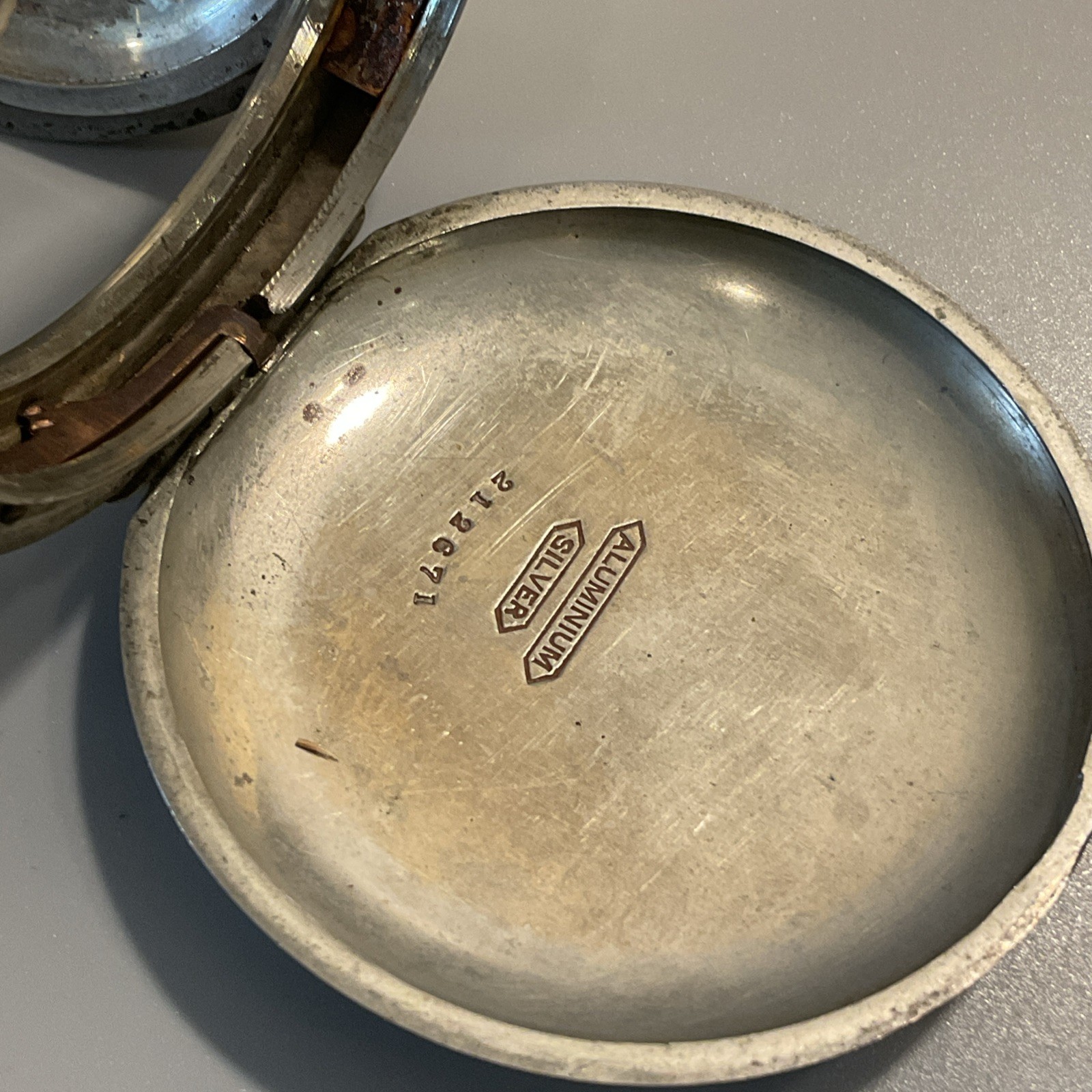 Vintage Antique Pocket Watch Case Only Hunter Aluminum Silver