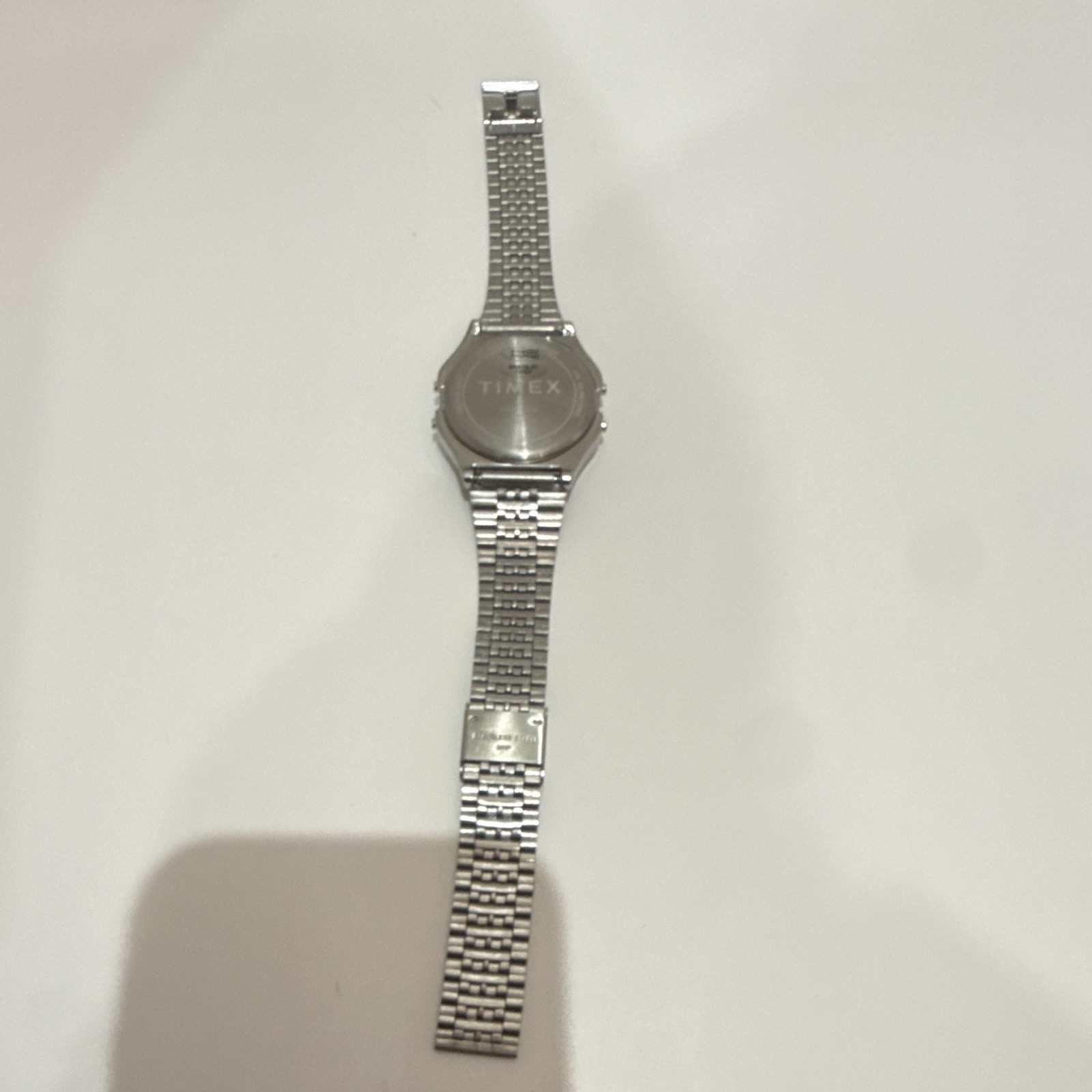 Timex T80 Digital Indiglo Green Dial Stainless Steel Bracelet 30m WR