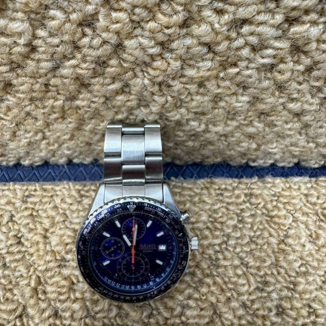 SEIKO Pilot Chronograph 7T92 0CF0 Quartz Wristwatch