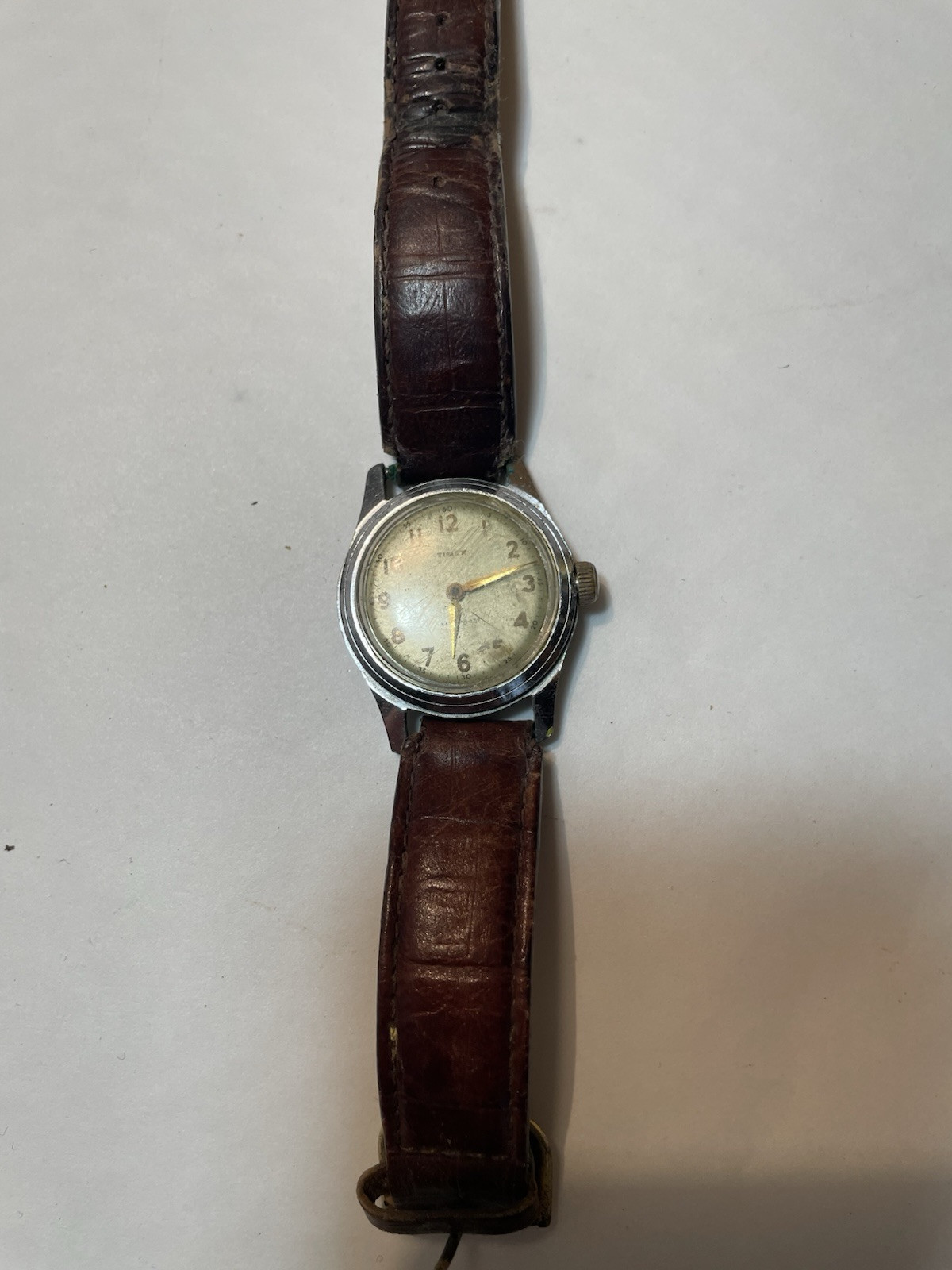 Vintage Timex US TIME Corp., Watch with leather band. Parts Or restoration