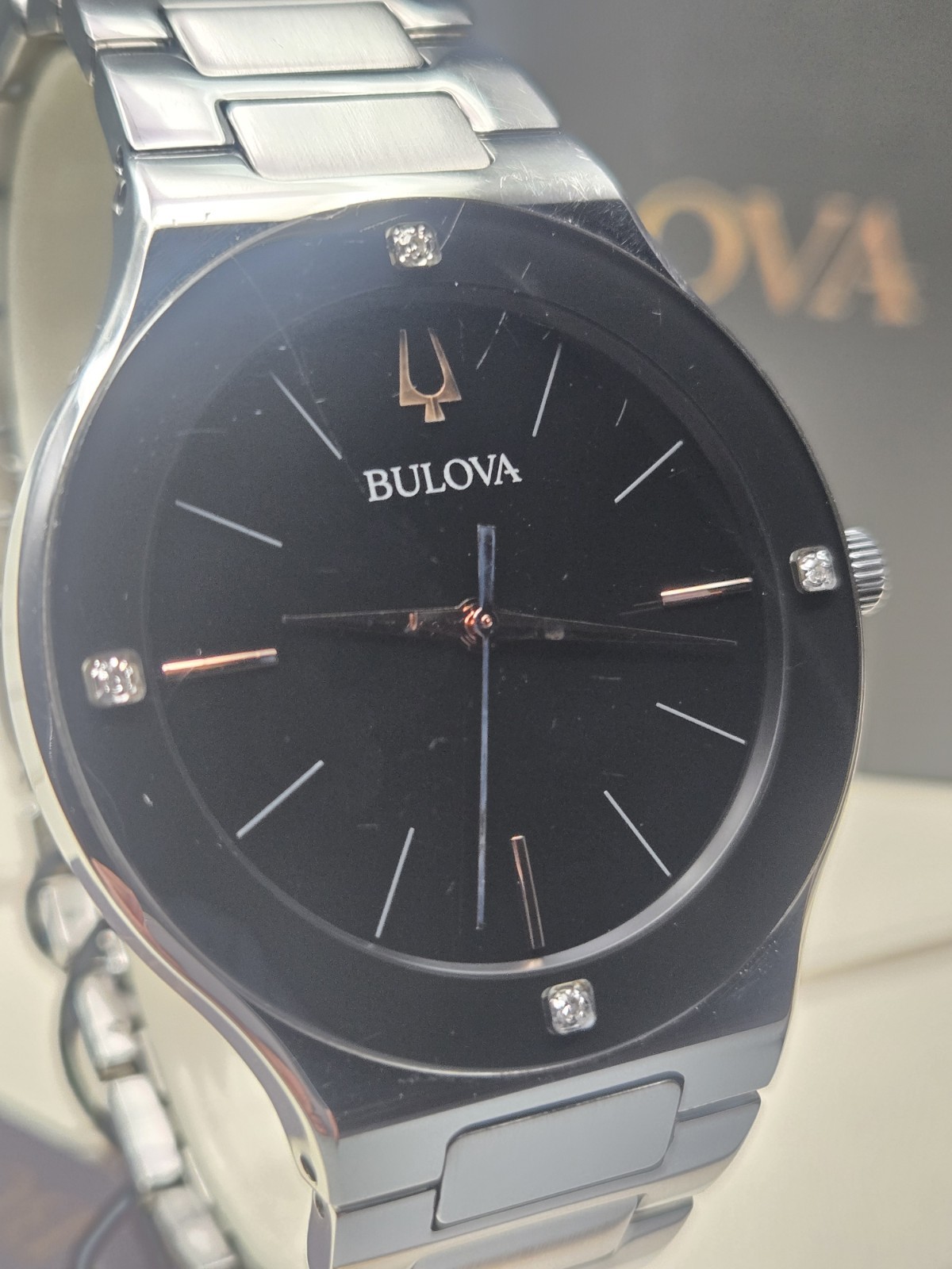 Bulova Men’s Millennia Modern Silver Stainless Steel Quartz Watch 43MM 96E117