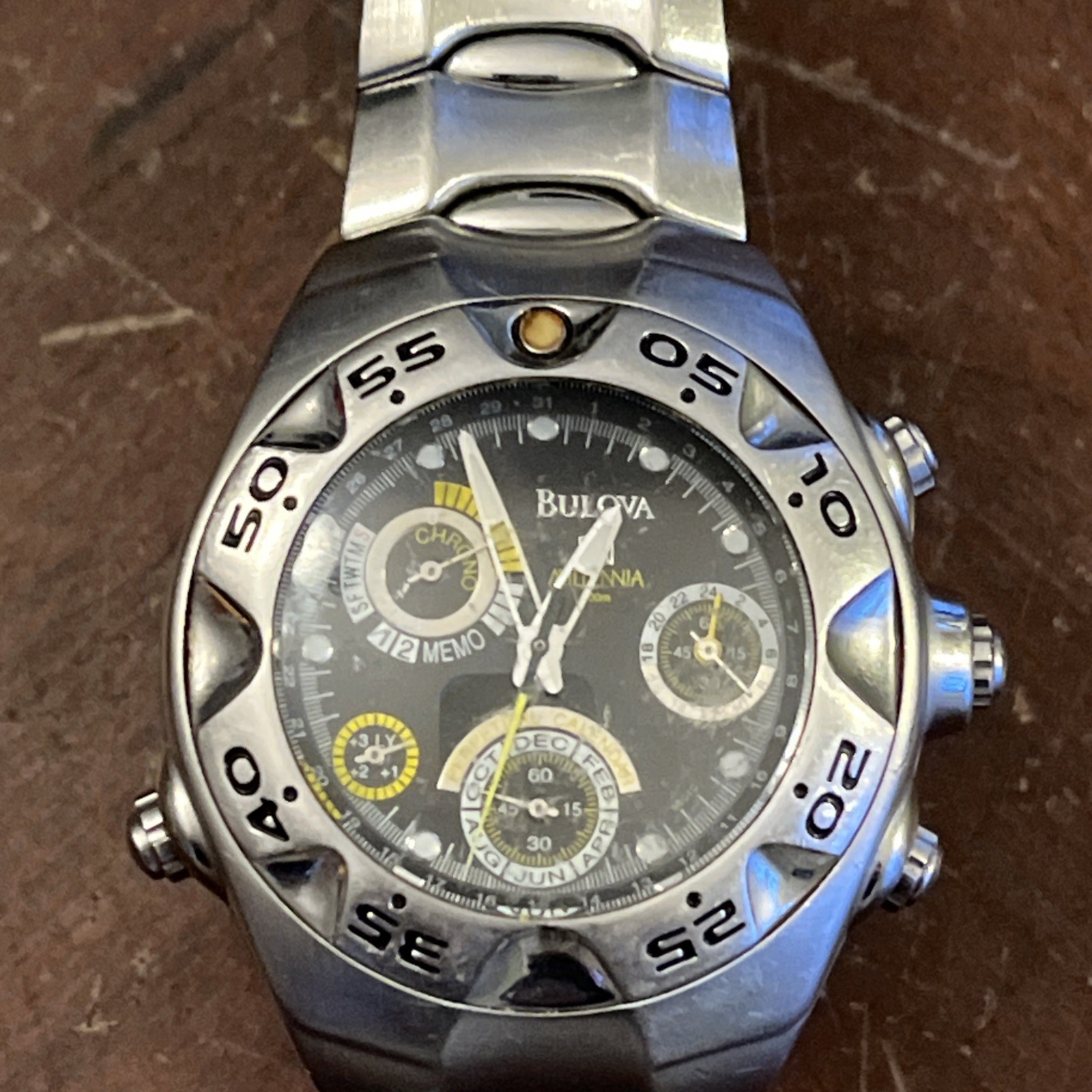 Men 96C10 BULOVA MILLENNIA Perpetual Calendar Chronograph Watch L23
