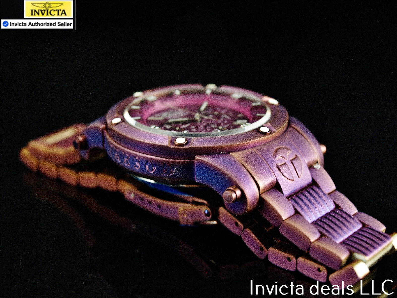 Tresod Men’s NAVMASTER Chrono SANDBLASTED Magenta Tone Sapphire Crystal SS Watch