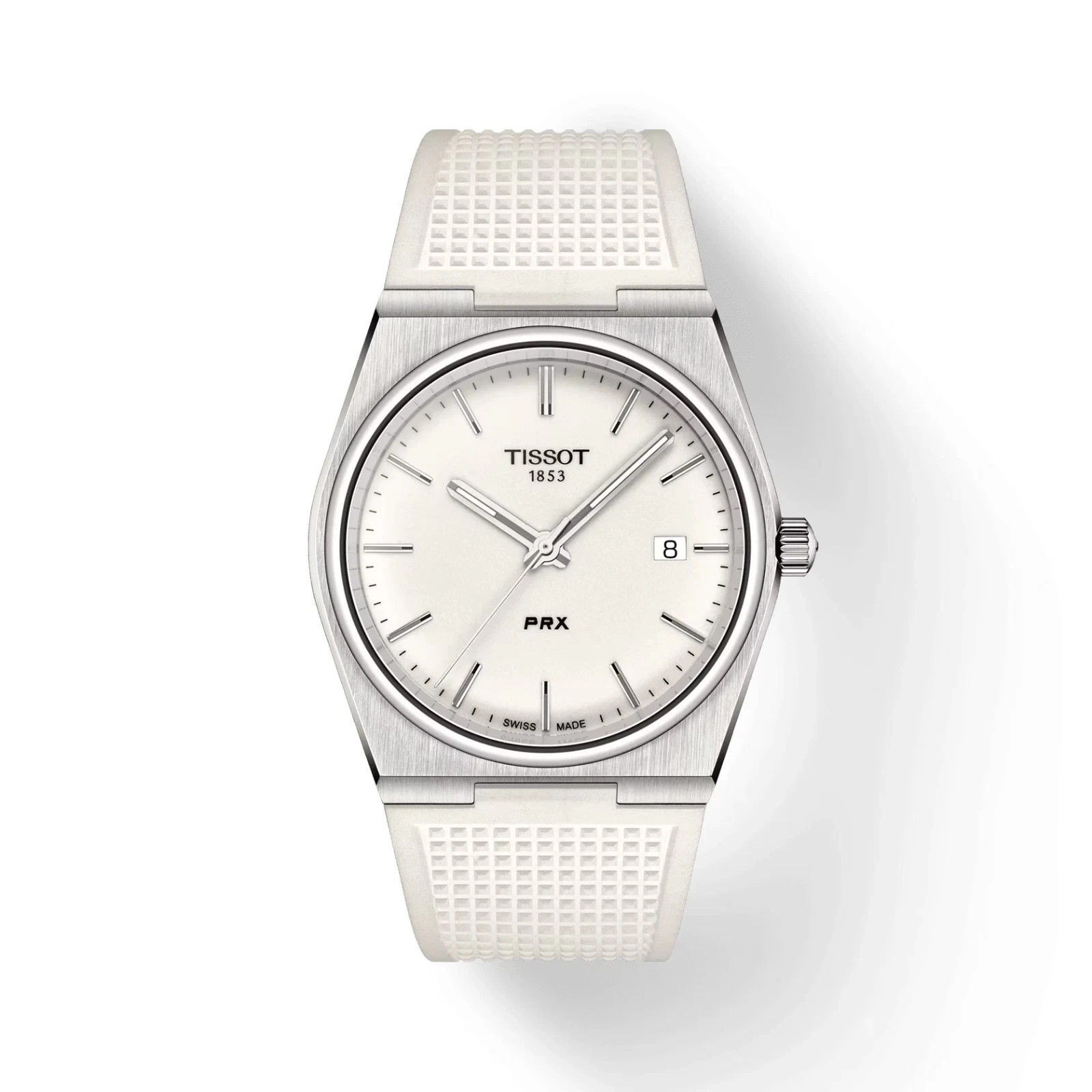 Tissot PRX 40mm White Dial White Rubber Quartz T137.410.17.011.00 New