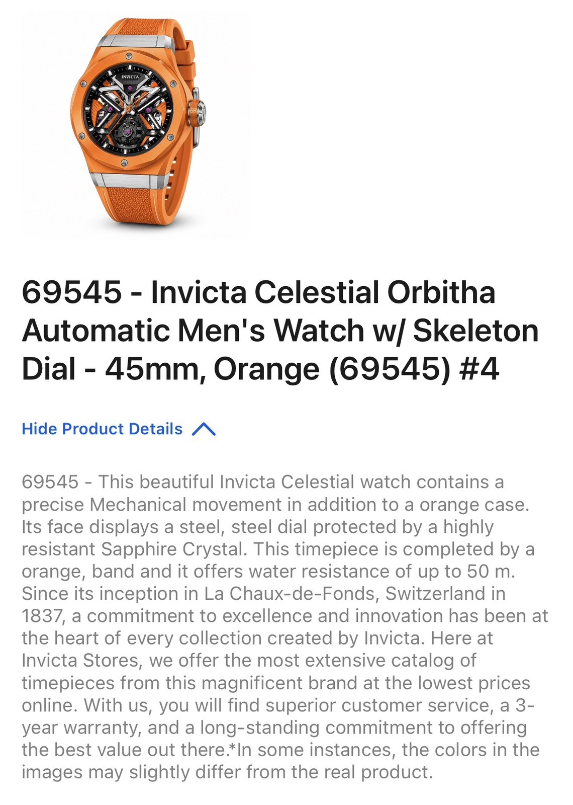 🔥NEW Invicta Celestial Orbitha K9 Glass Case AUTOMATIC 45mm w/Lock Box 69545