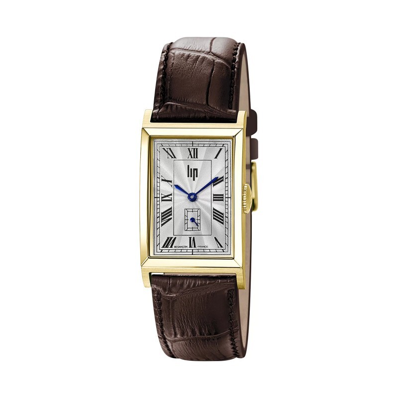 Lip Churchill T24 671928 Men Brown Leather Strap Analog Dial Quartz Watch 41.5mm