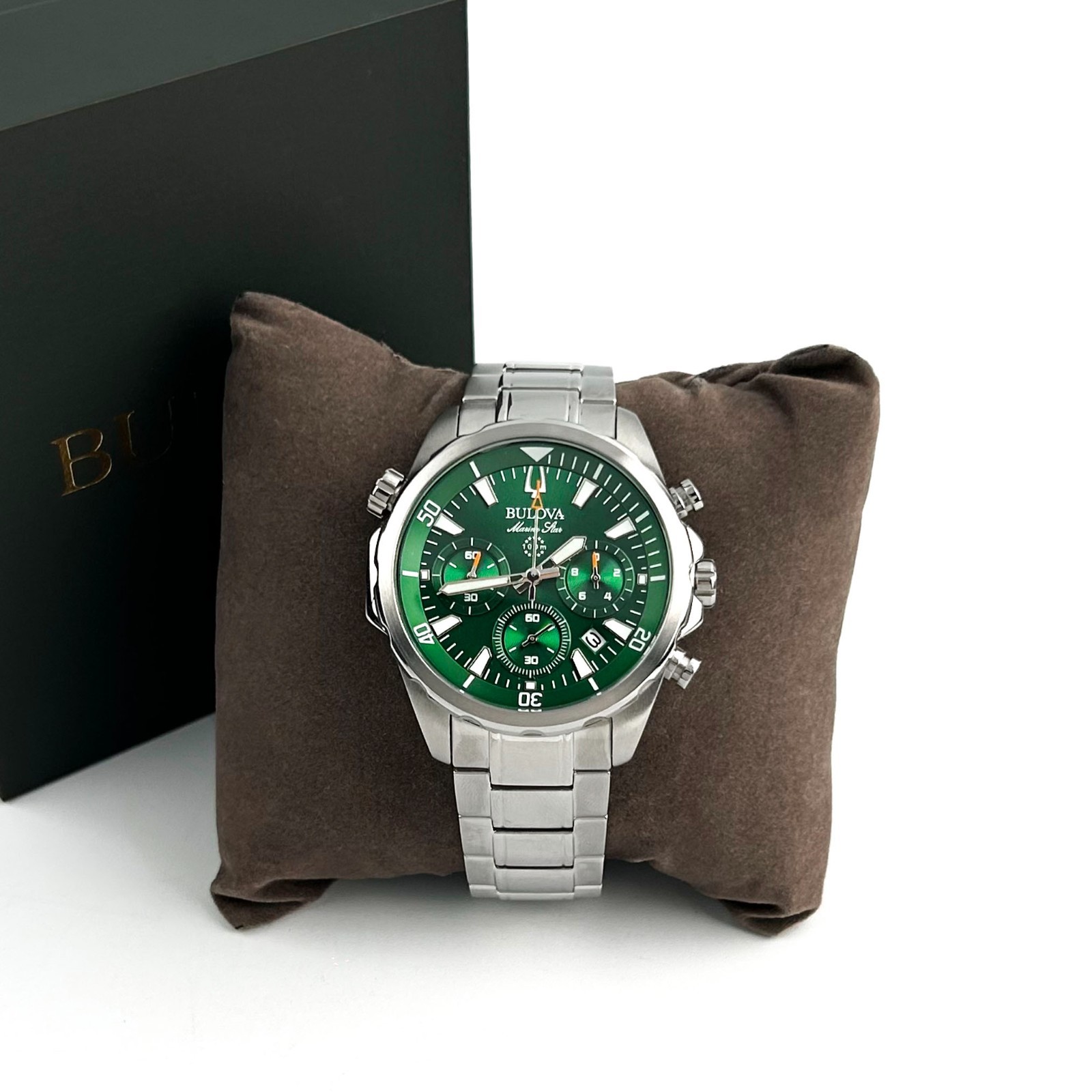 Bulova Classic Marine Star Green Dial Chronograph 96B396 Men’s Quartz Watch