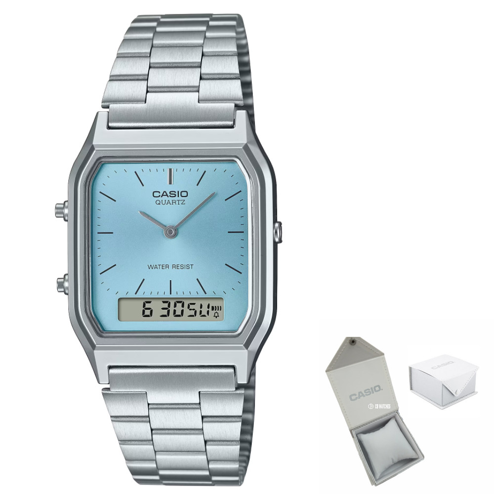 Casio New AQ-230A-2A1 Retro Digital Analog Alarm Mens Watch AQ230