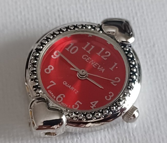 Ladies Nice Watch Red Dial Nos Crafts Braclets