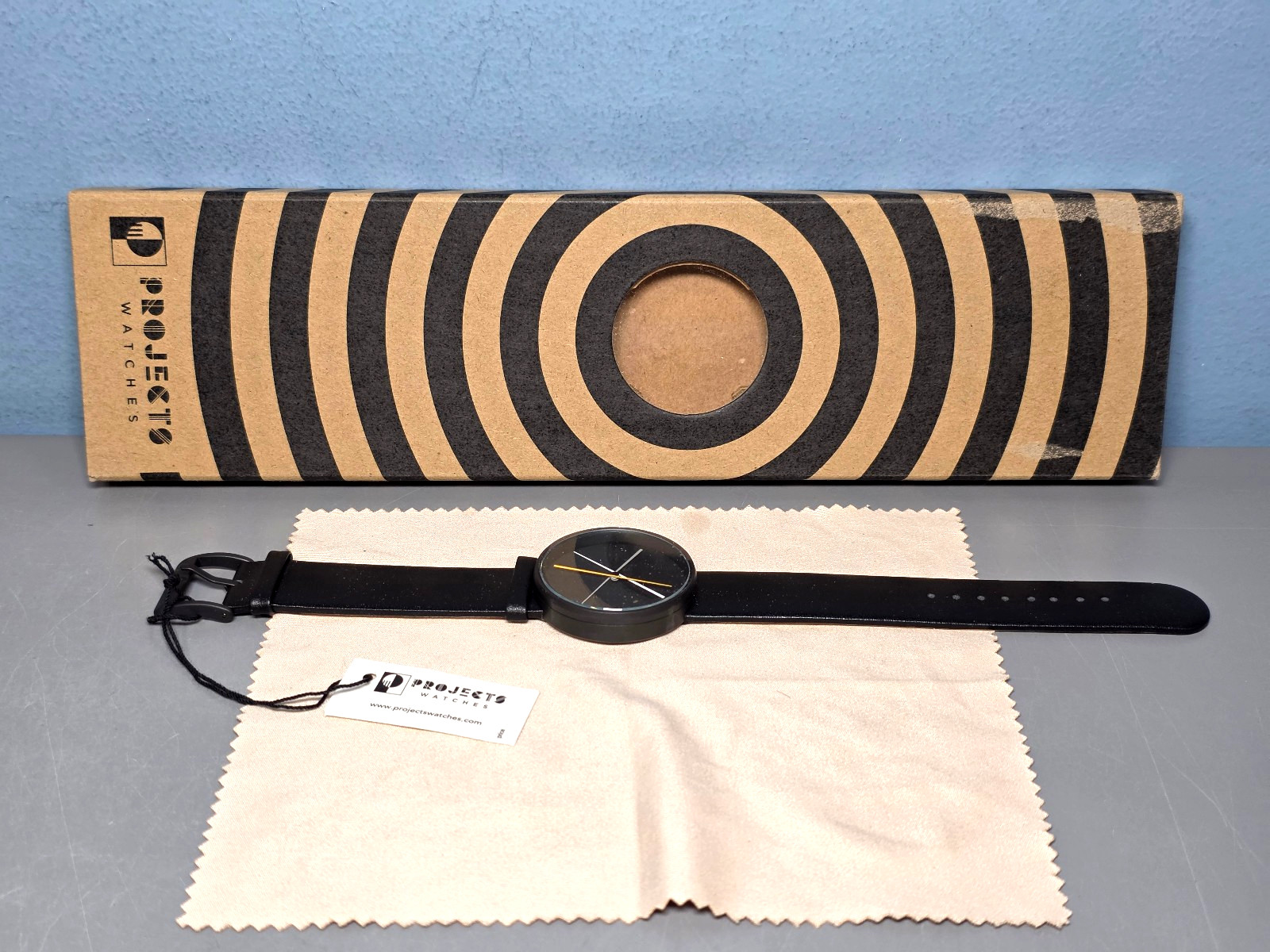 Projects Watches Crossover 40mm Watch Black Face/Case/Leather Band PJT-7292B New