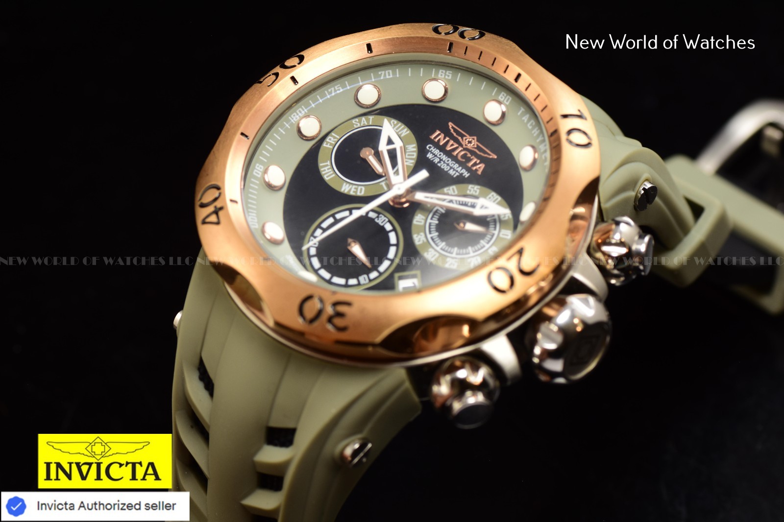 Invicta Reserve Venom SWISS MADE Chrono 18K Rose Gold Plated UNIQUE Grey Watch