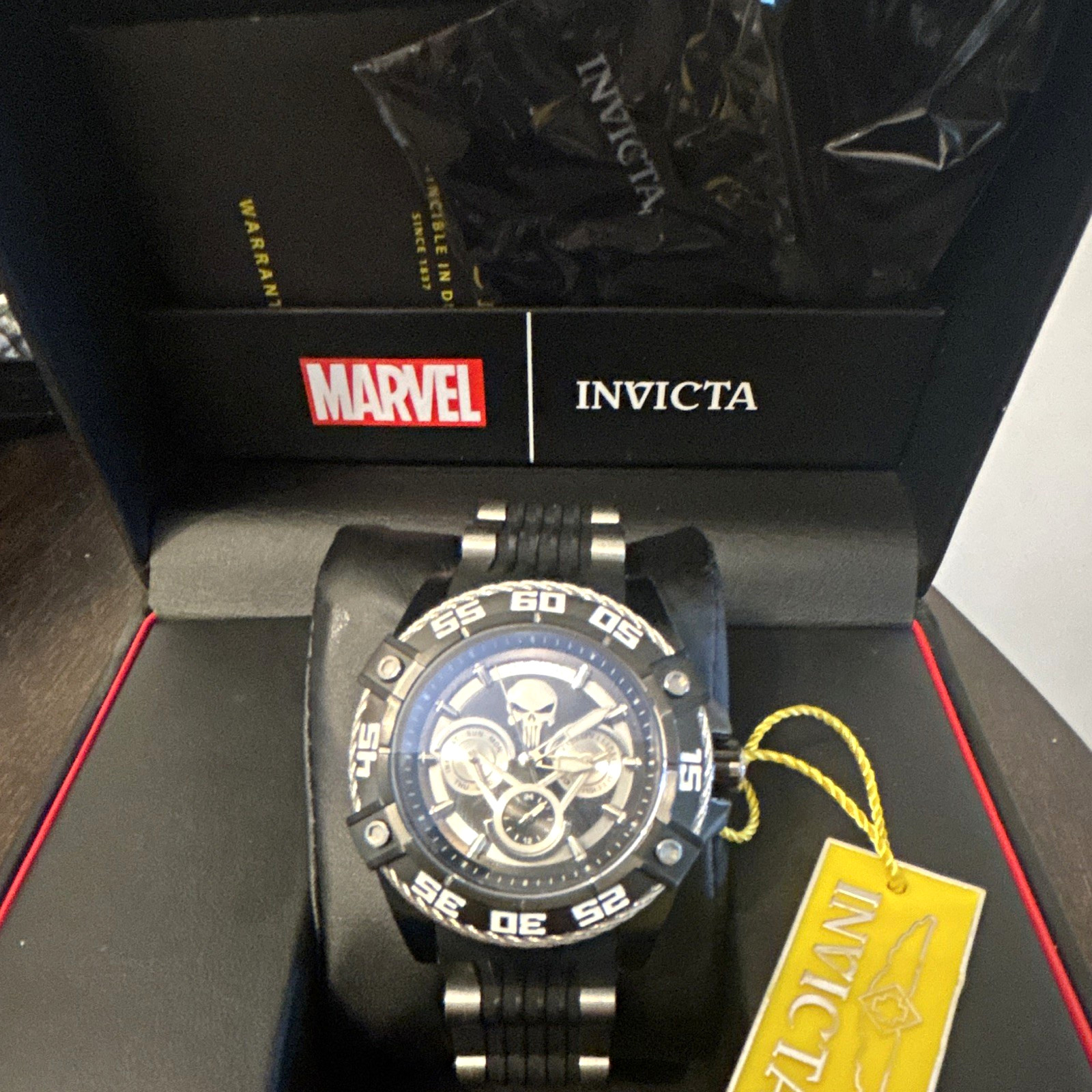 Invicta Marvel Punisher Men’s Chronograph Quartz 52mm 100m Watch w/ Box Papers
