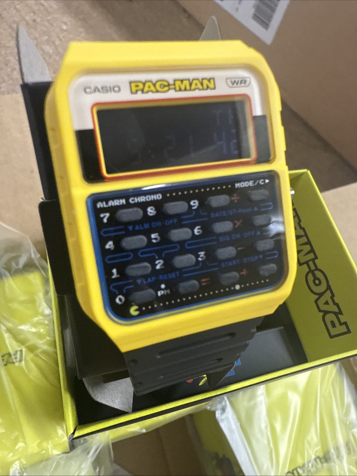 Casio Digital PAC-MAN Collaboration Alarm Chrono Calculator CA-53WPC-1B Watch