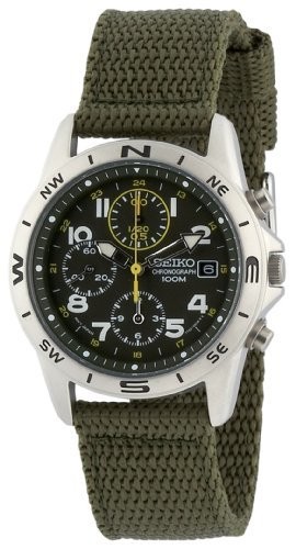 SEIKO Military Chronograph Watch SND377R SND377P2 Khaki Green NEW from Japan