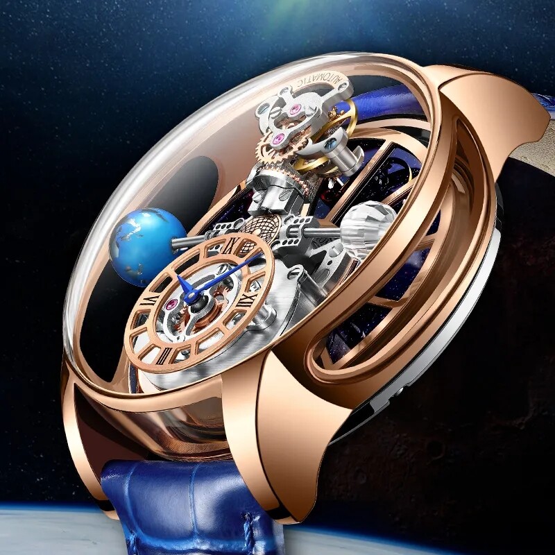 2023 PINDU Design Luxury Men’s Quartz Watch Diamond Tourbillon 3Bar Astronomi