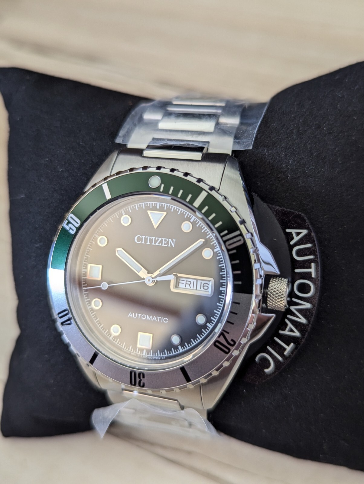 Citizen Automatic Sapphire Crystal NH7531-50E Black Dial Sports Watch