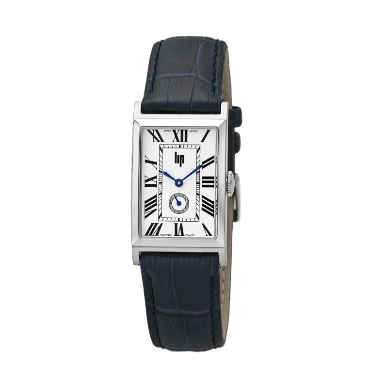 Lip Churchill T24 671938 Mens Blue Leather Straps Analog White Dial Watch 41.5mm