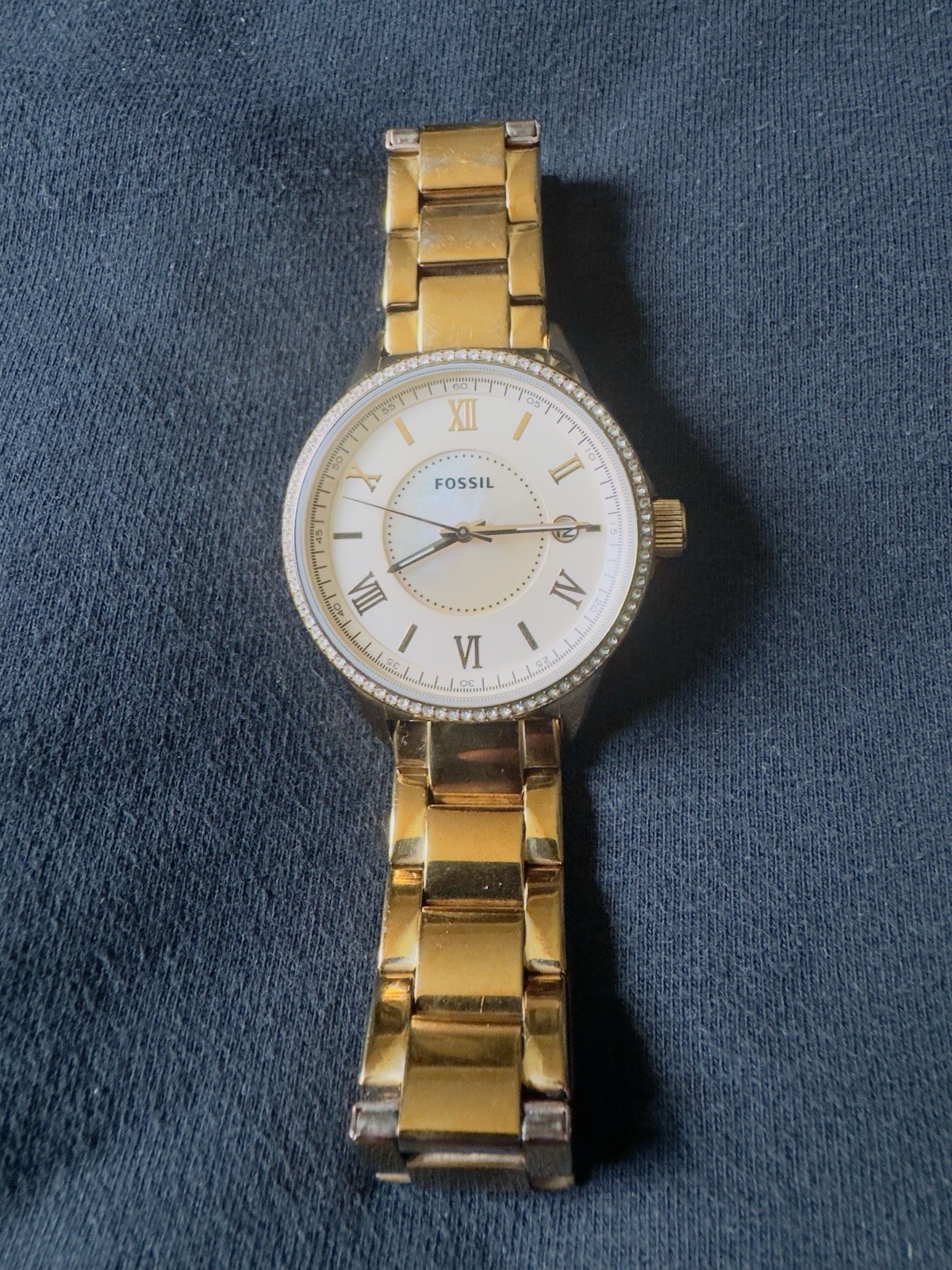 Nice Fossil Ladies Rose Gold Tone Watch Rose Gold BQ1108 – Works!