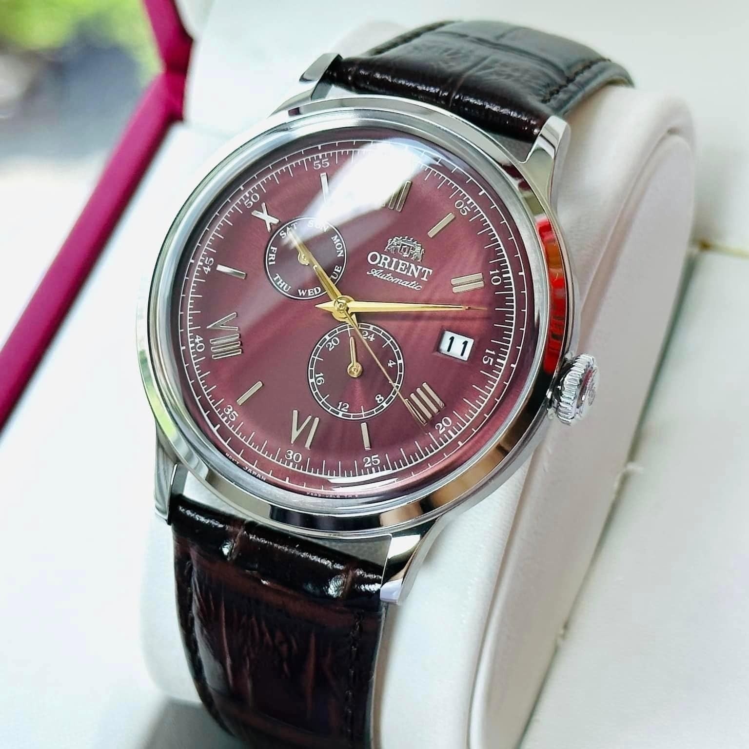 Orient Bambino Version 8 RA-AK0705R Bordeaux Dial 40.5mm New Full Set Mens Watch