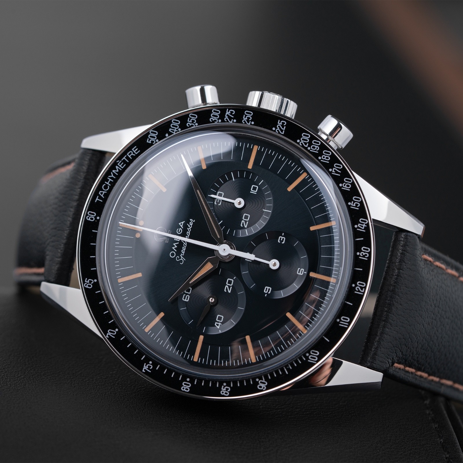 Omega Speedmaster First In Space Blue Grey FOIS Leather 310.32.40.50.06.001 NEW