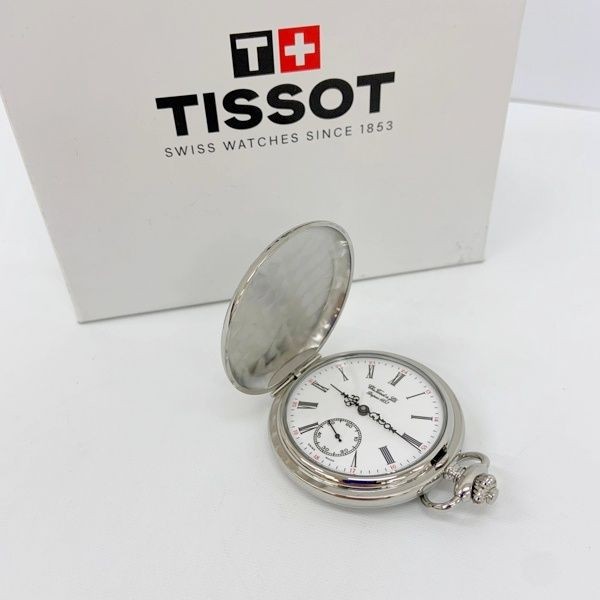 TISSOT Tissot pocket watch with lid Savonette white dial with chain T83640113 un