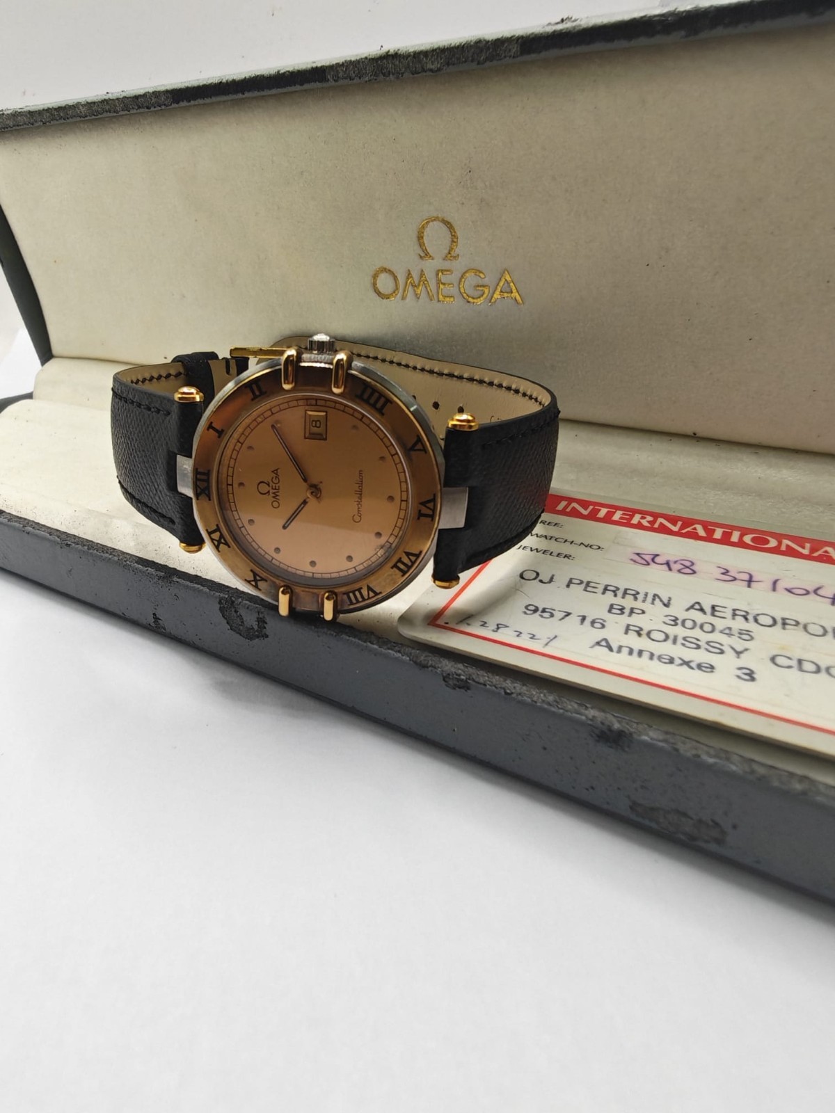 Omega Constellation Manhattan Ref 196.0360.1 18k bezel Cal 1379 Box Papers 1996