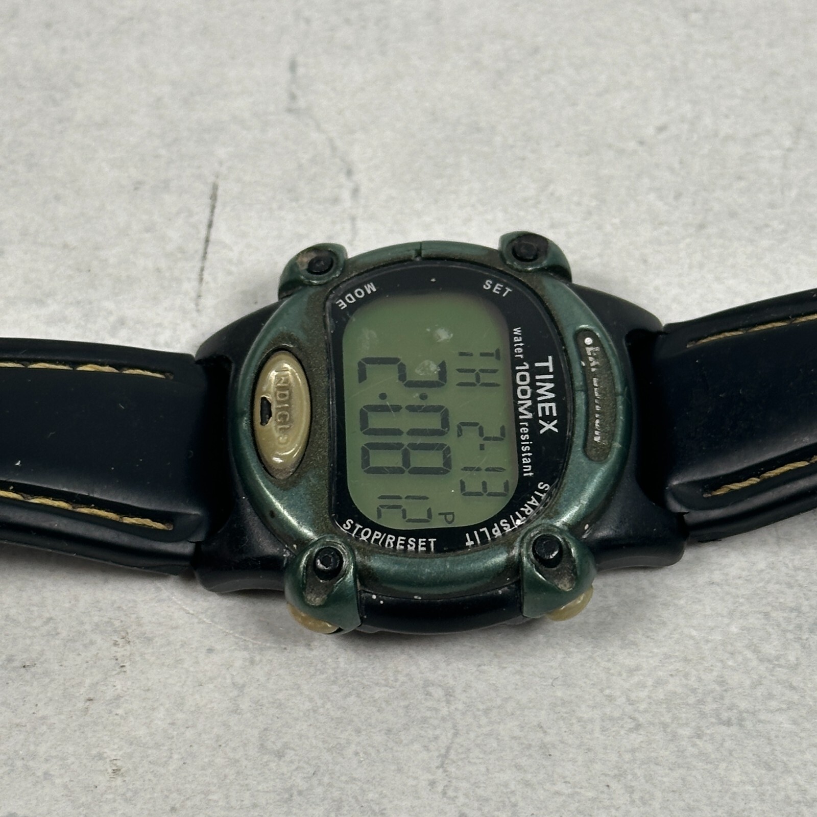 Timex Expedition Watch Mens 39mm Green Dial Digital Outdoors New Battery READ