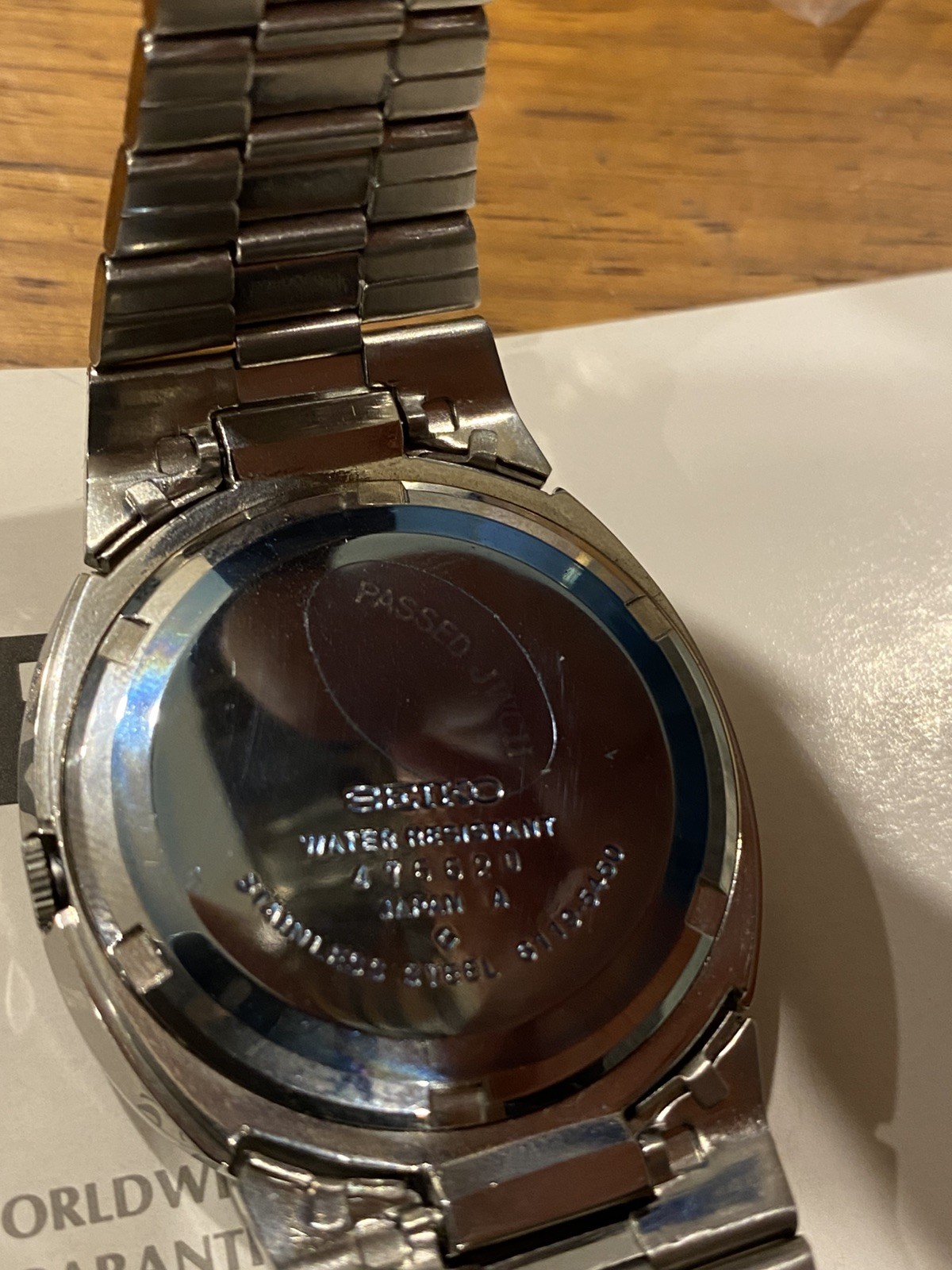 vintage Seiko 5 6119-5450 Automatic watch, new old stock unworn 1974