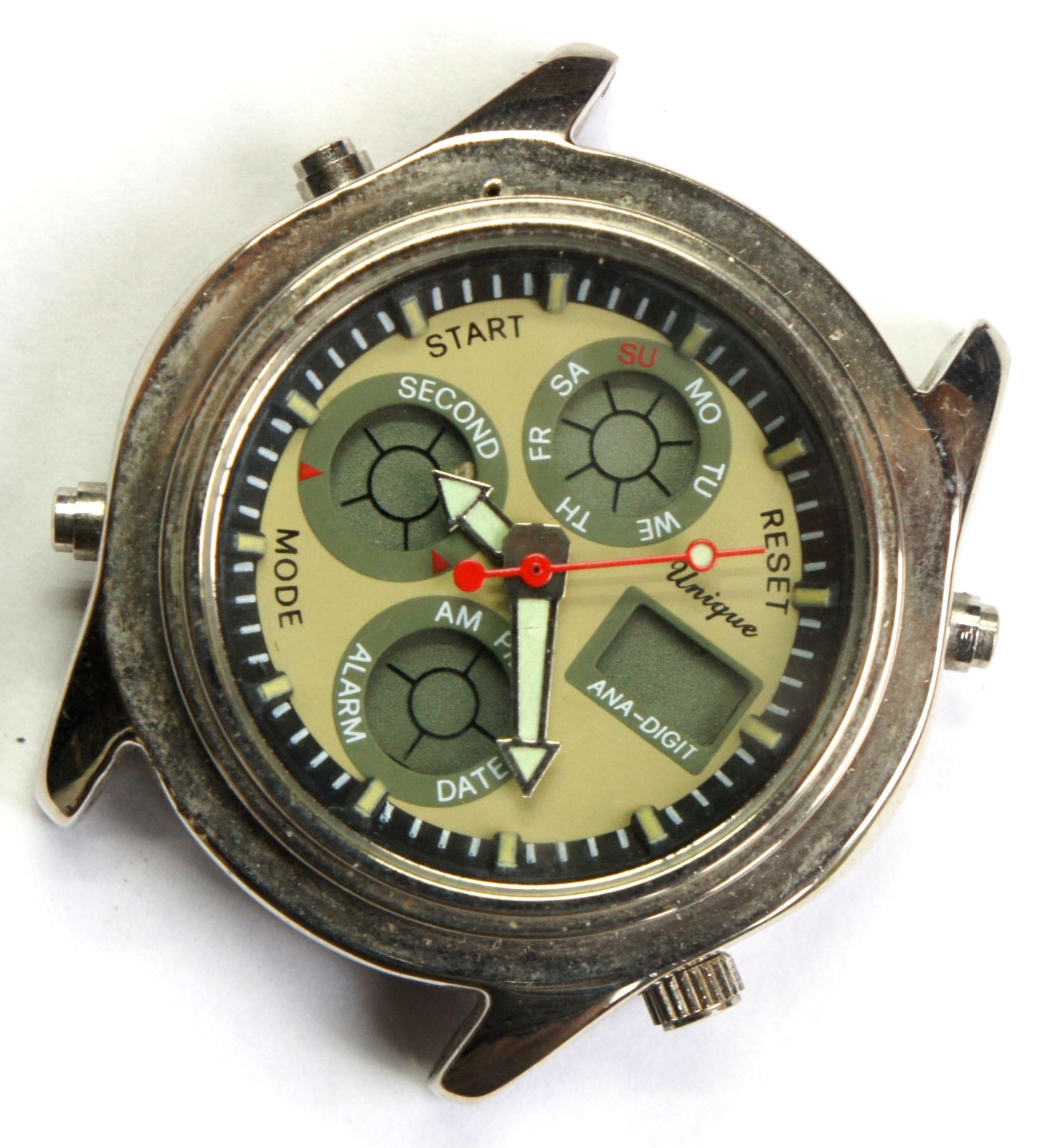 RARE UNIQUE BRANDED ANA-DIGITAL QUARTZ WATCH WORKS EXC MOVEMENT