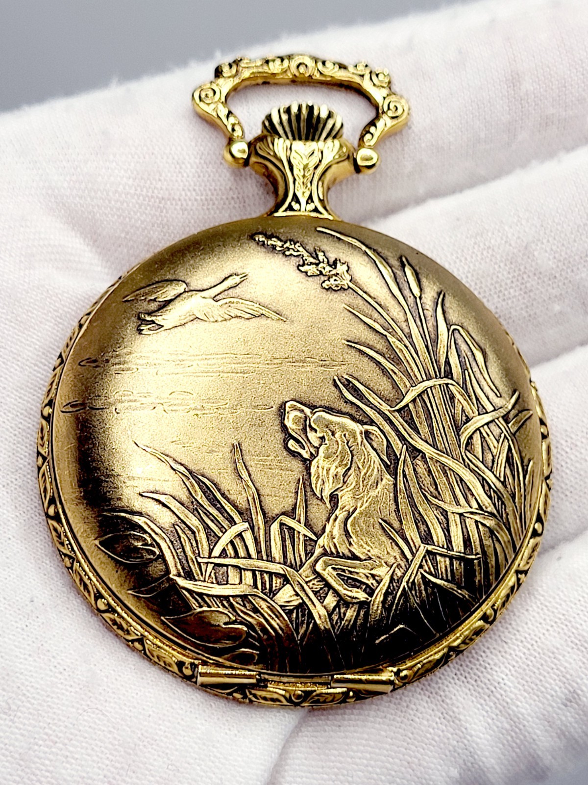 Rare 48mm [MINT] Andre Rivalle Vintage Incabloc Gold Ton Swiss Made Pocket Watch