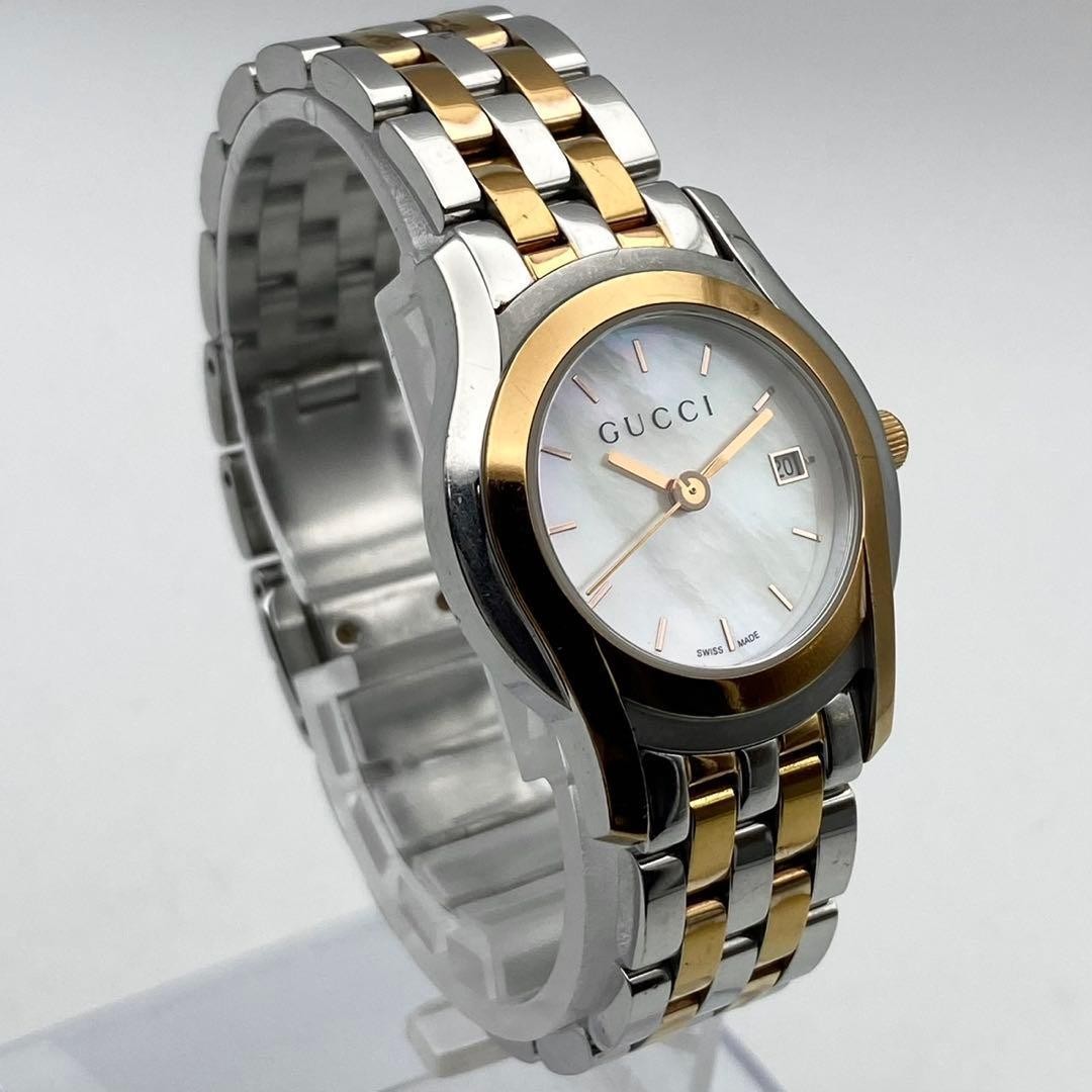 Gucci 5500L Shell Dial Gold Combination Quartz Women’s Watch Japan 071706