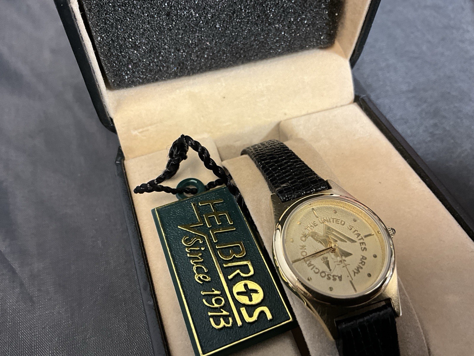United States Army Helbros Ladies Watch Quartz Black Strap With Box