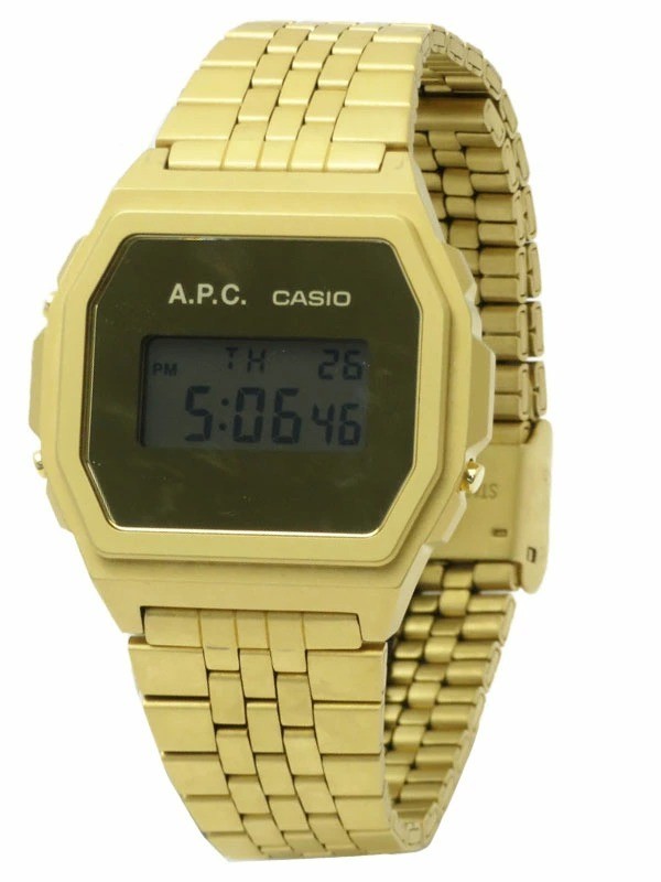 CASIO A1000ACG-9JR A.P.C. Collaboration Digital Wrist Watch Gold Used