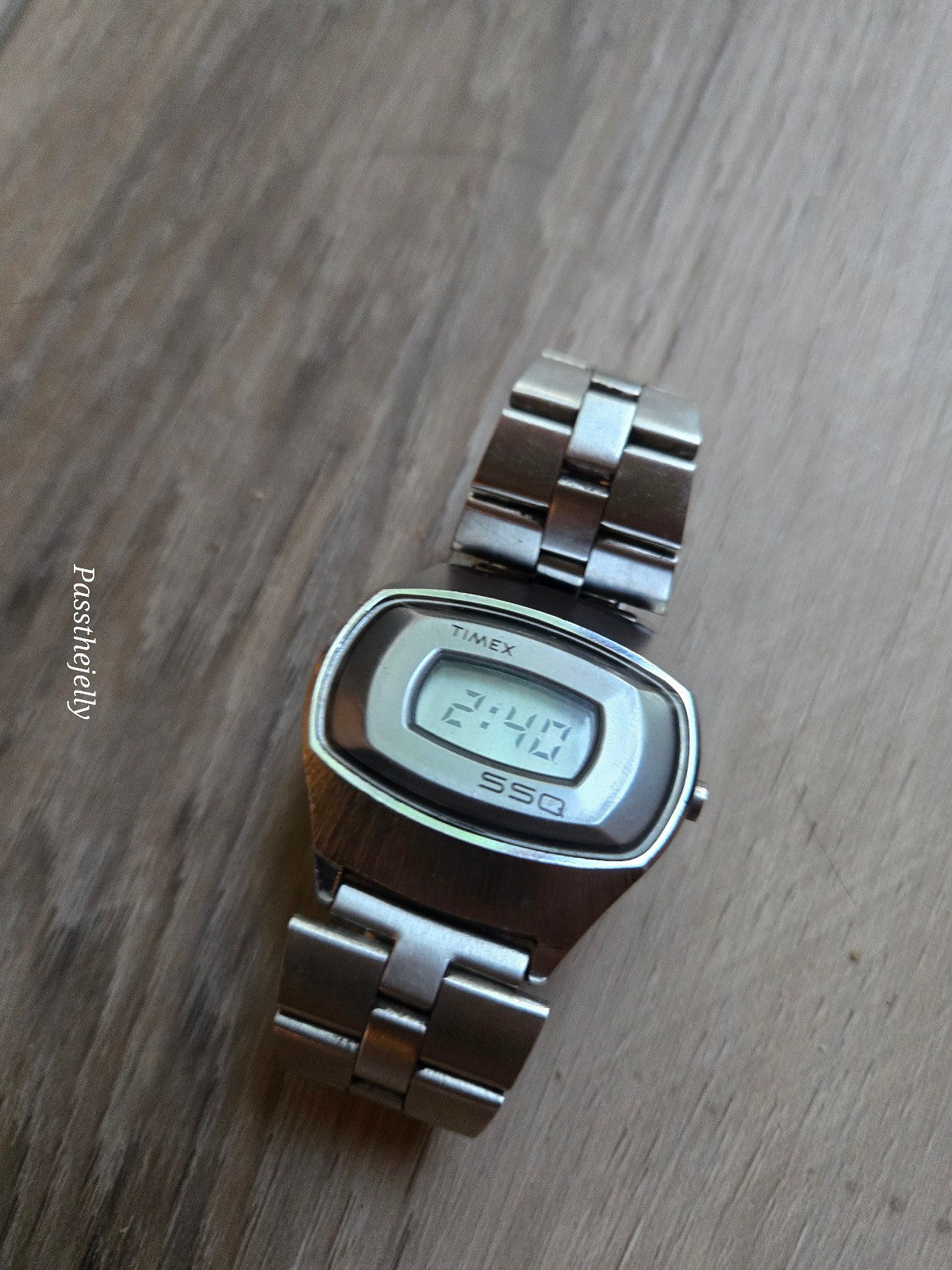 Vtg Timex SSQ Digital Watch Mens Stainless Steel Space Age Retro Futurist