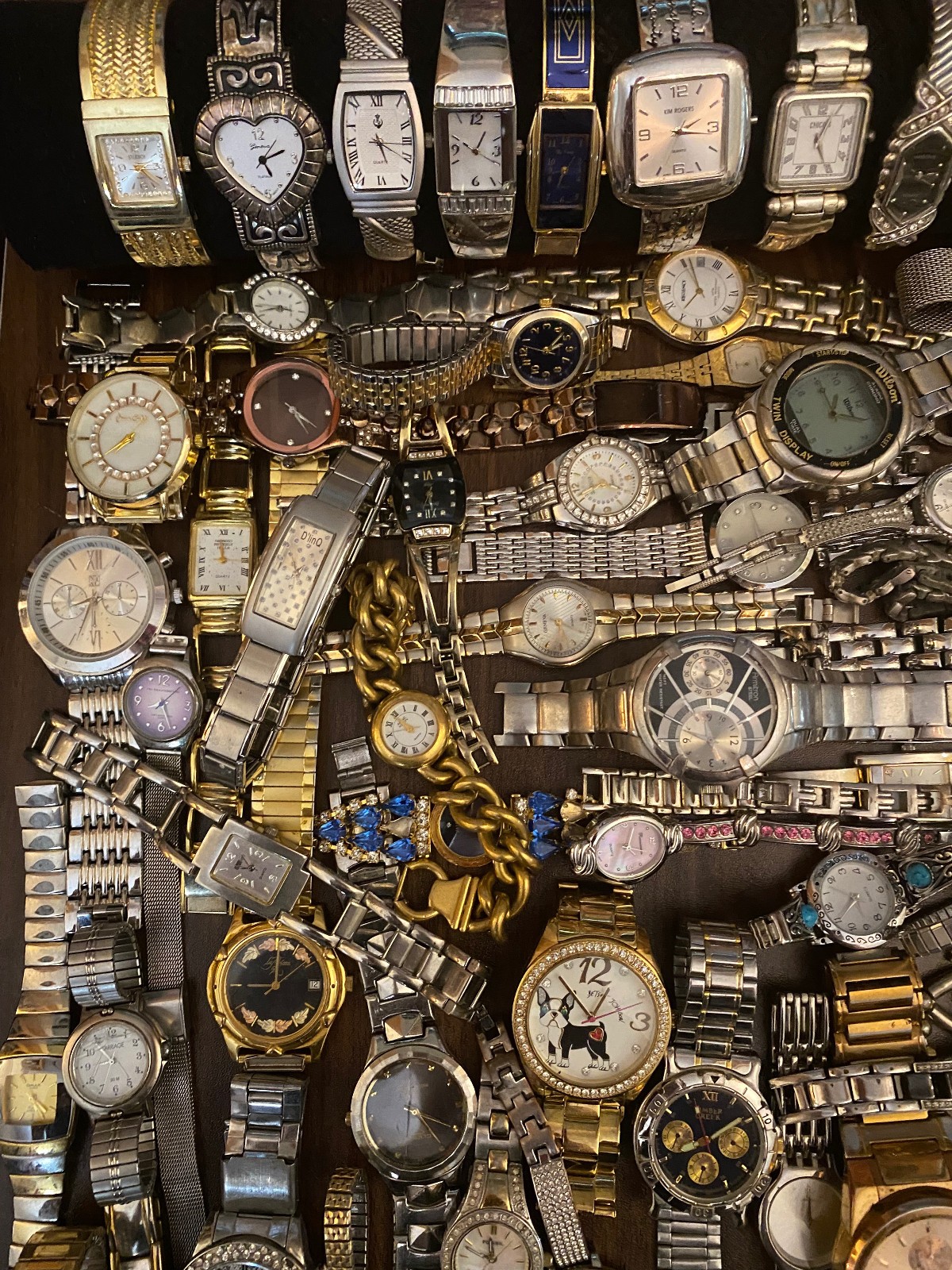 Huge Lot 85+ Vintage to Now Used Watches some Run Gold Silver Tone BRANDS+++