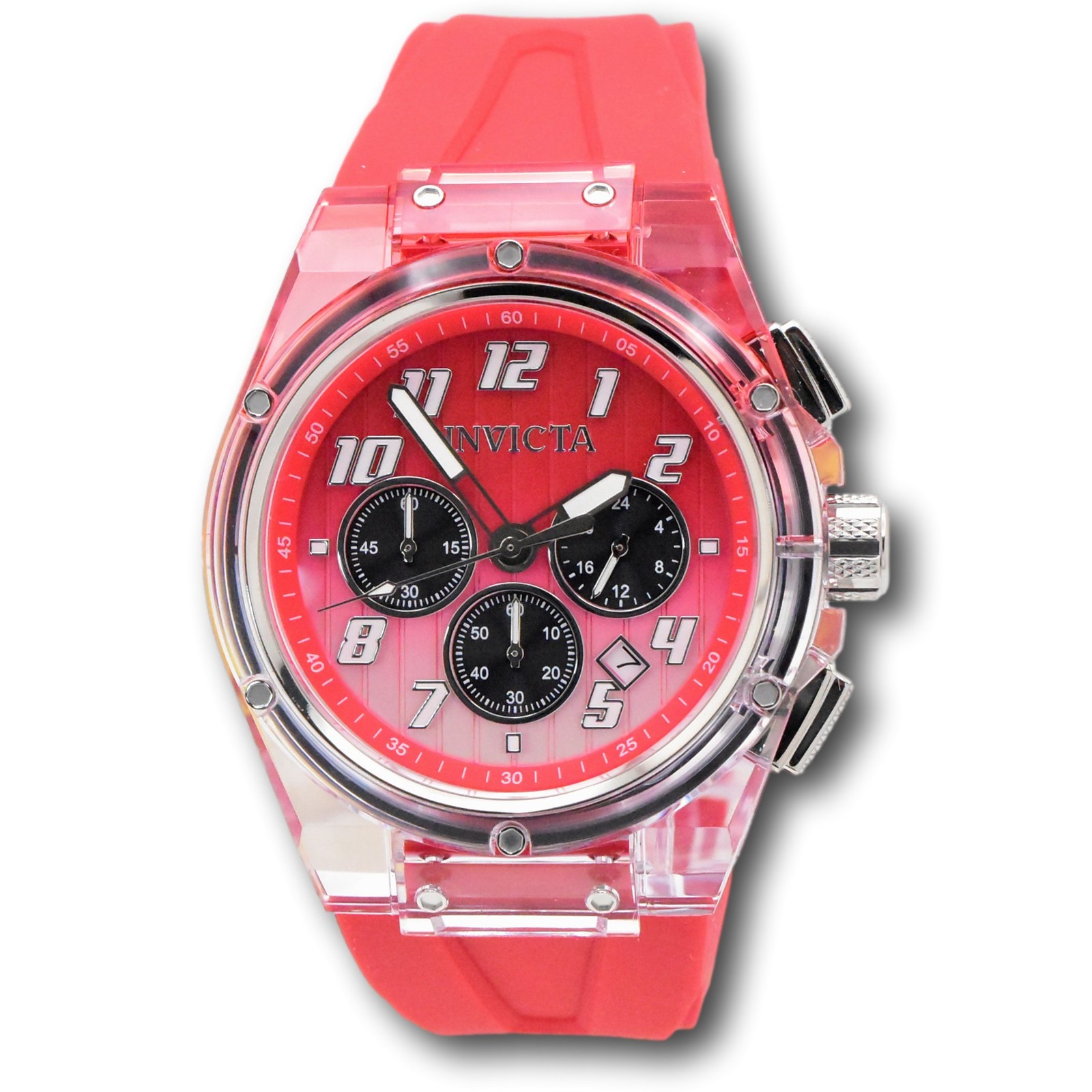 Invicta S1 Rally Prism Color Flip Men’s 44mm Red and Clear Chrono Watch 47349