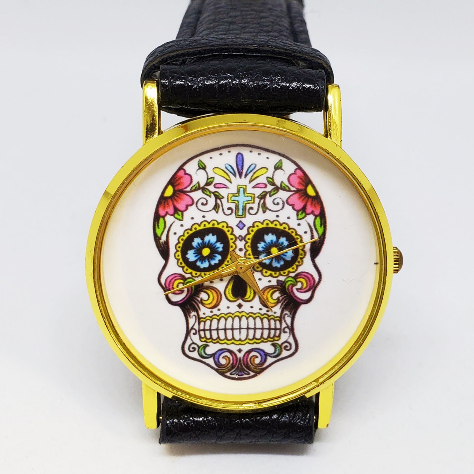 Sugar Skull Dia de los Muertes watch leather strap