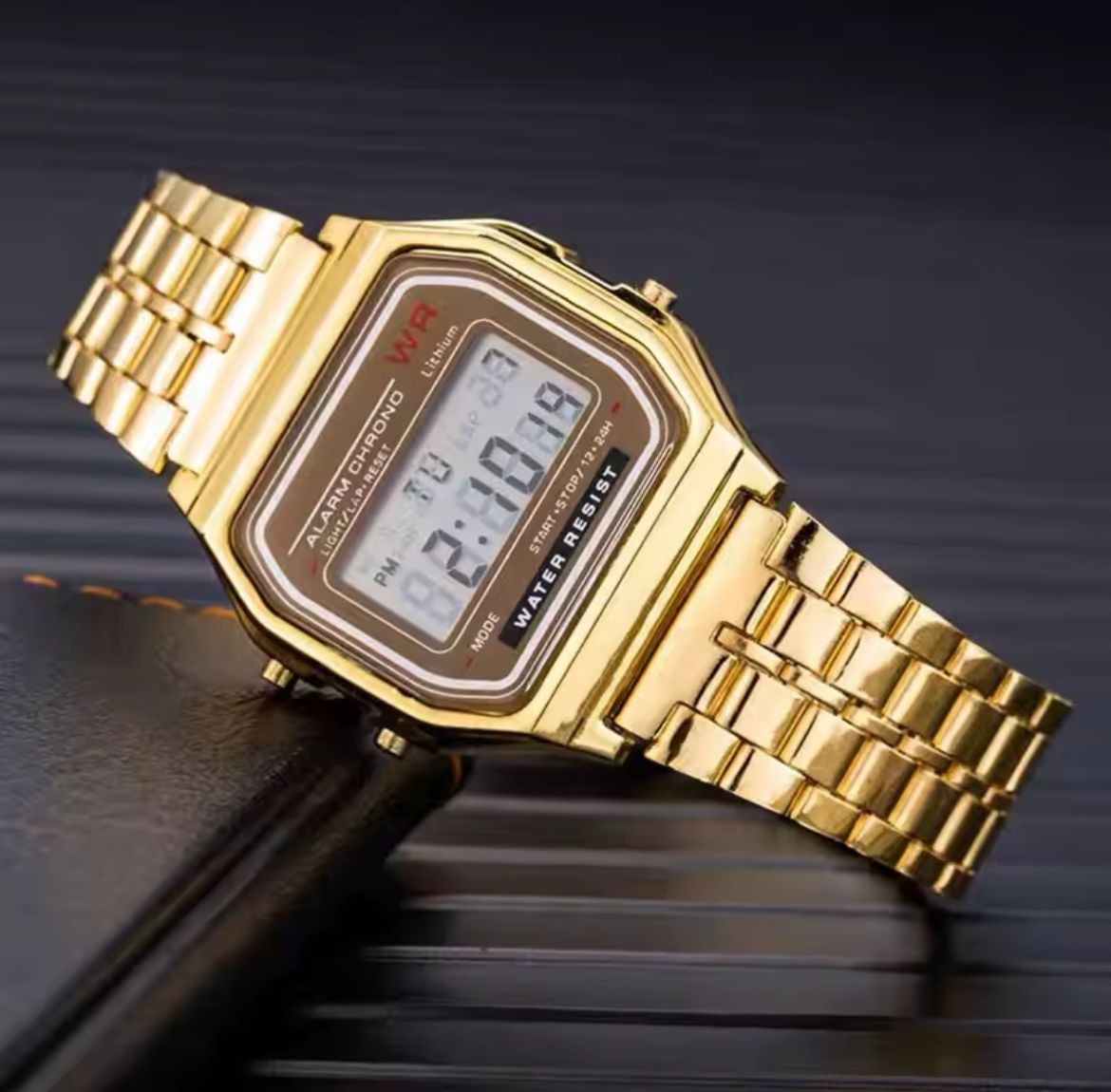 F-91W-1 Men’s 2025 Digital Watch Gold Stainless Steel Classic Alarm Light Water