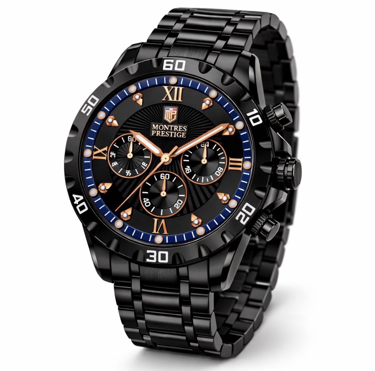 Montres Prestige Men’s Multi-Dial Watch | Black | 44mm | MPW-0331