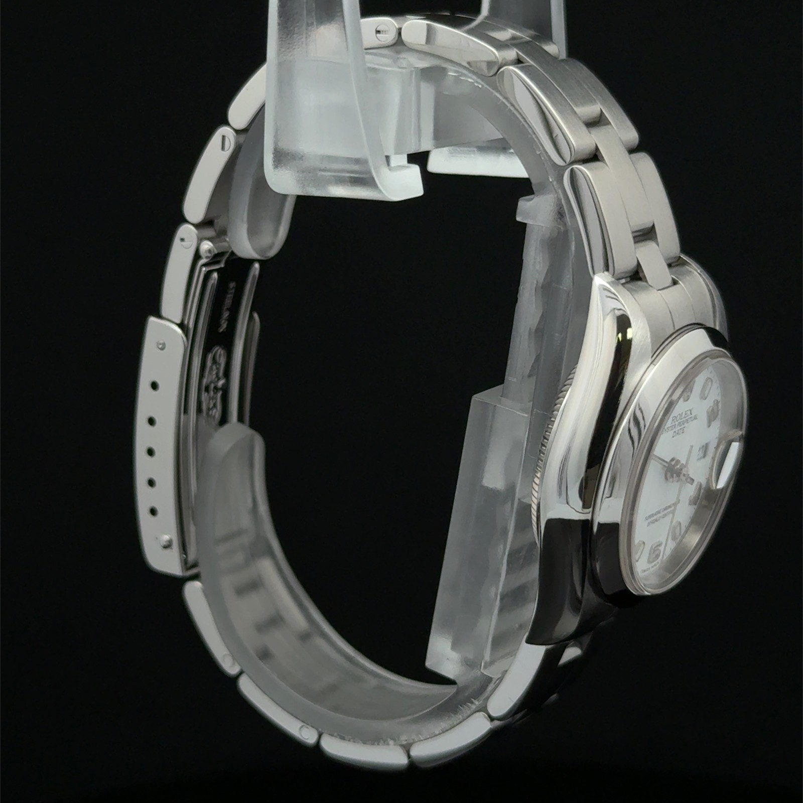 2000 Rolex Oyster Perpetual Date White Arabic Dial Oyster Bracelet 79160 Steel