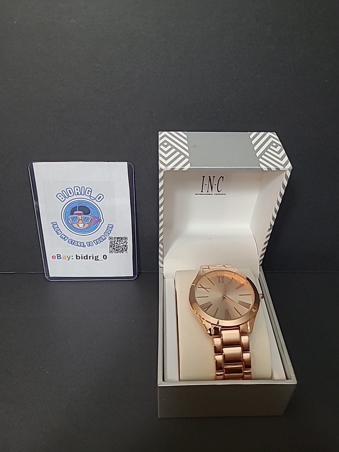 I.N.C. International Concepts Women’s Rose Gold-Tone Bracelet Watch 41mm