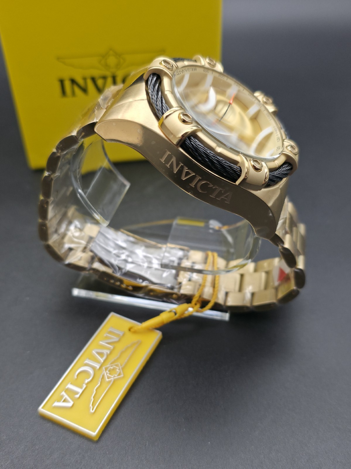 Invicta Men’s Watch 25515 Bolt Quartz Chronograph Diver Gold Tone Steel 52mm