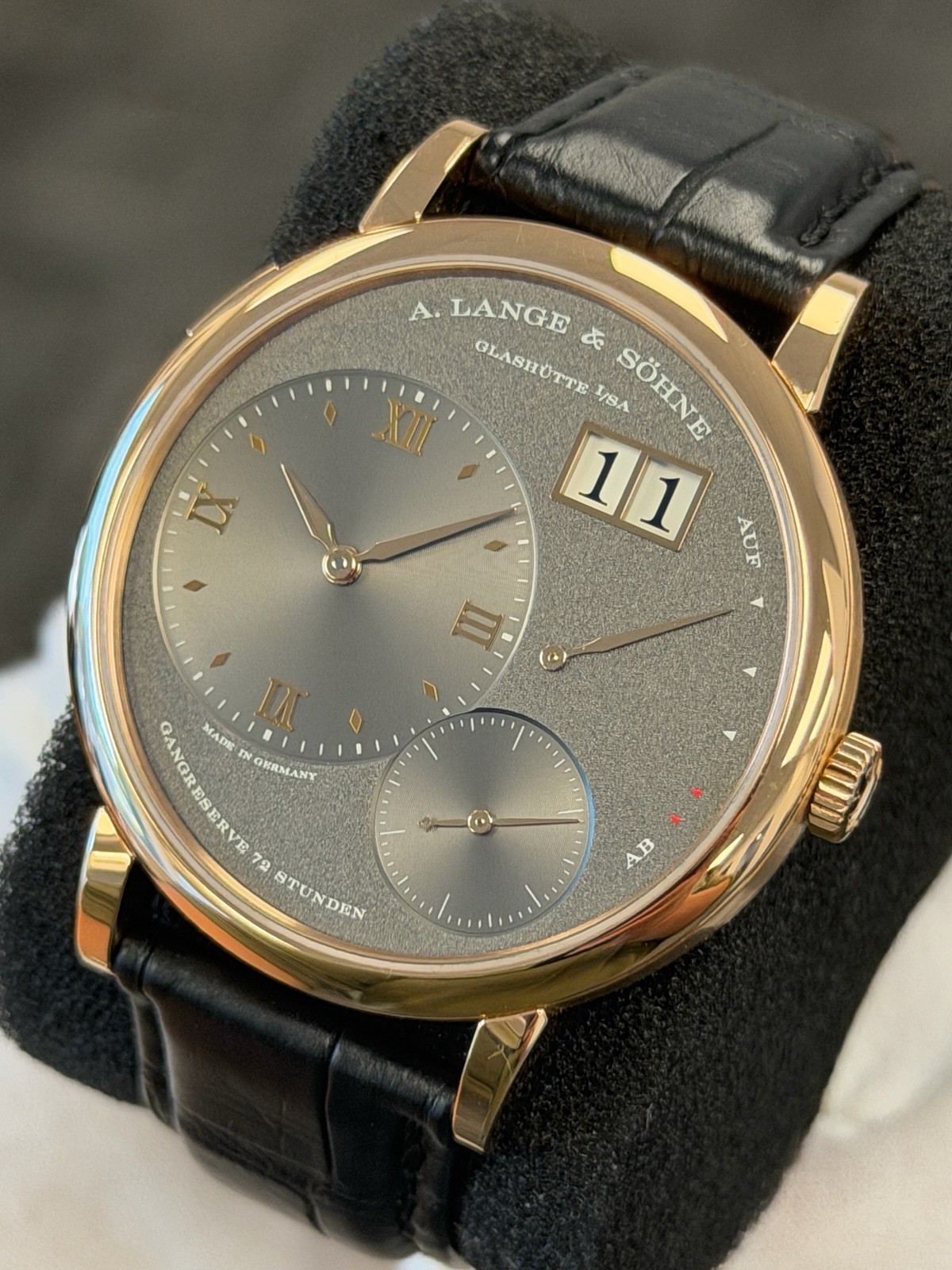 A. Lange & Söhne Grand Lange 1 RG 137.033 Rose Gold Grey Dial BOX PAPERS