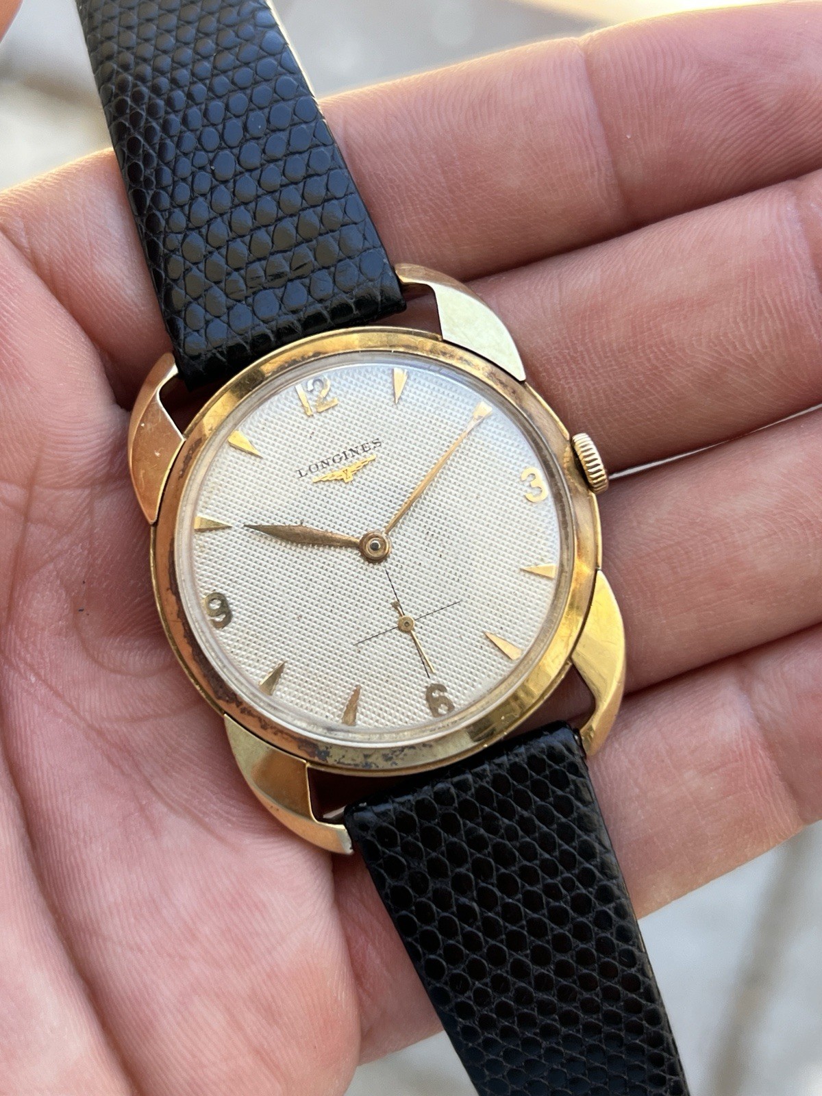 Longines Crab Lugs 14l Yellow Gold 1950’s 35 MM RARE