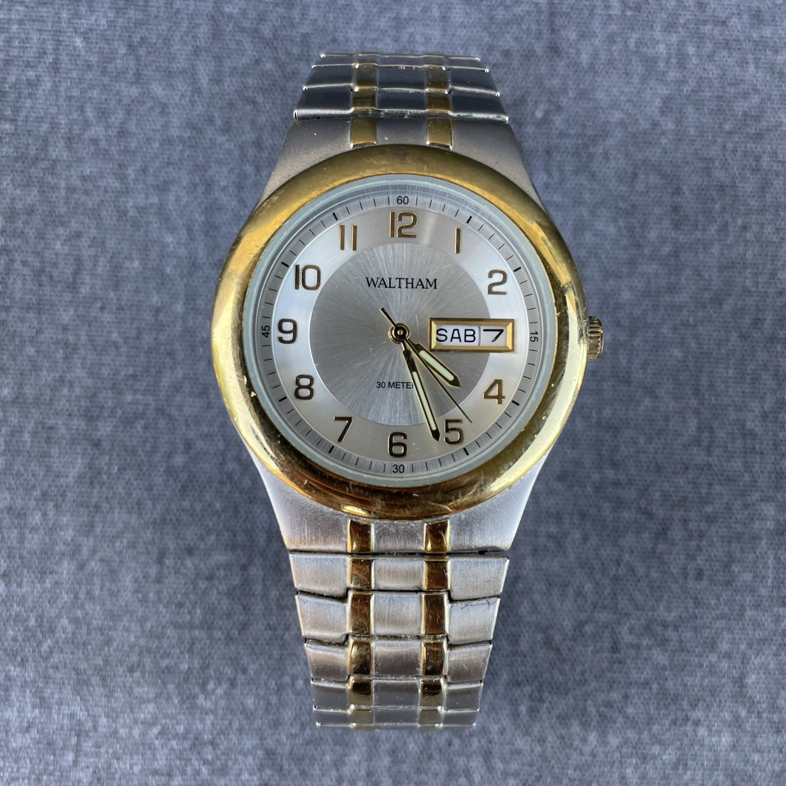 Waltham Quartz Wrist Watch WAM012 30 Meters Water Resistant Japan Movement Date