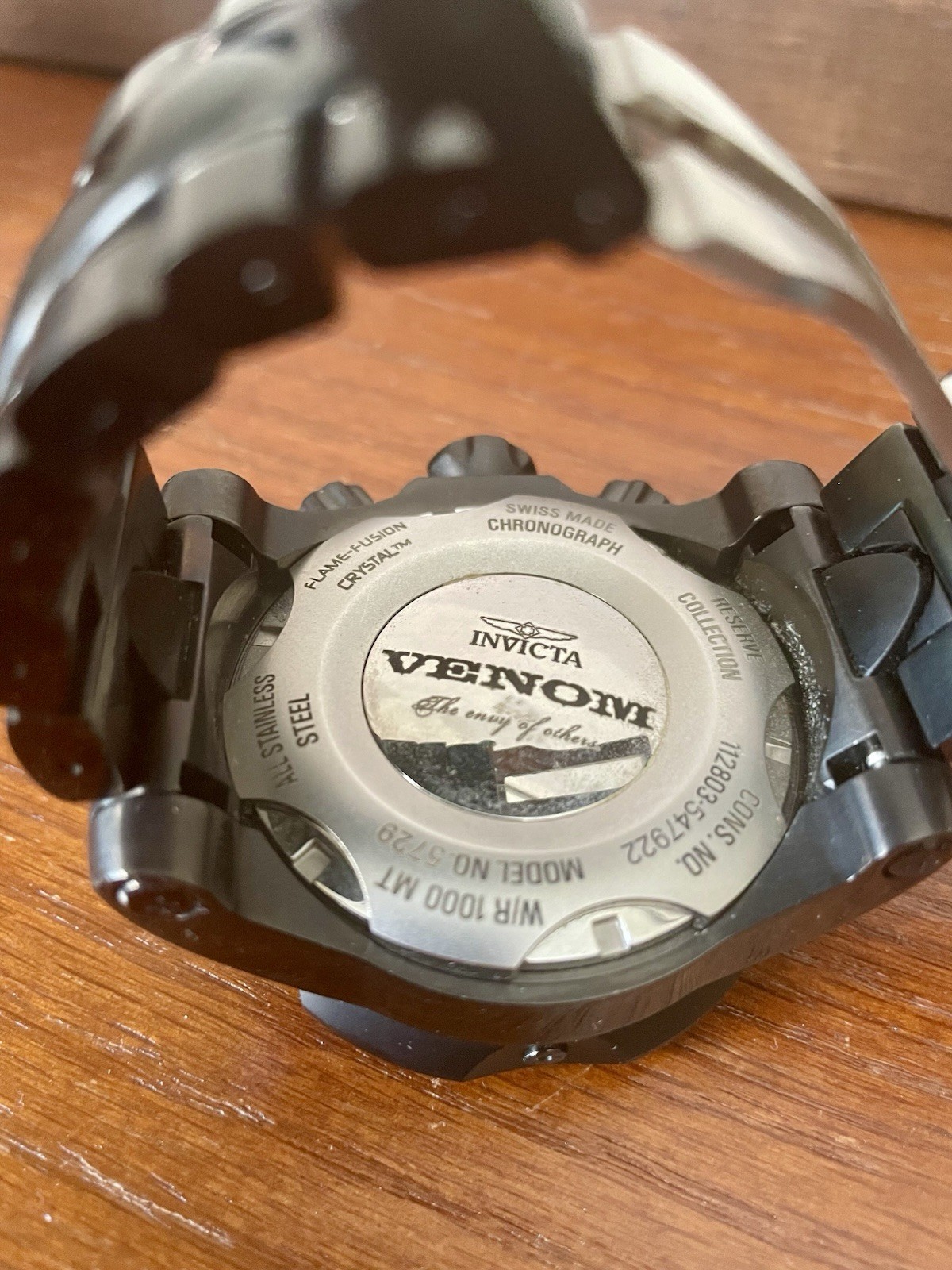 Invicta Reserve 5729 Swiss Made Men’s Chronograph Watch Black Bracelet 1000M