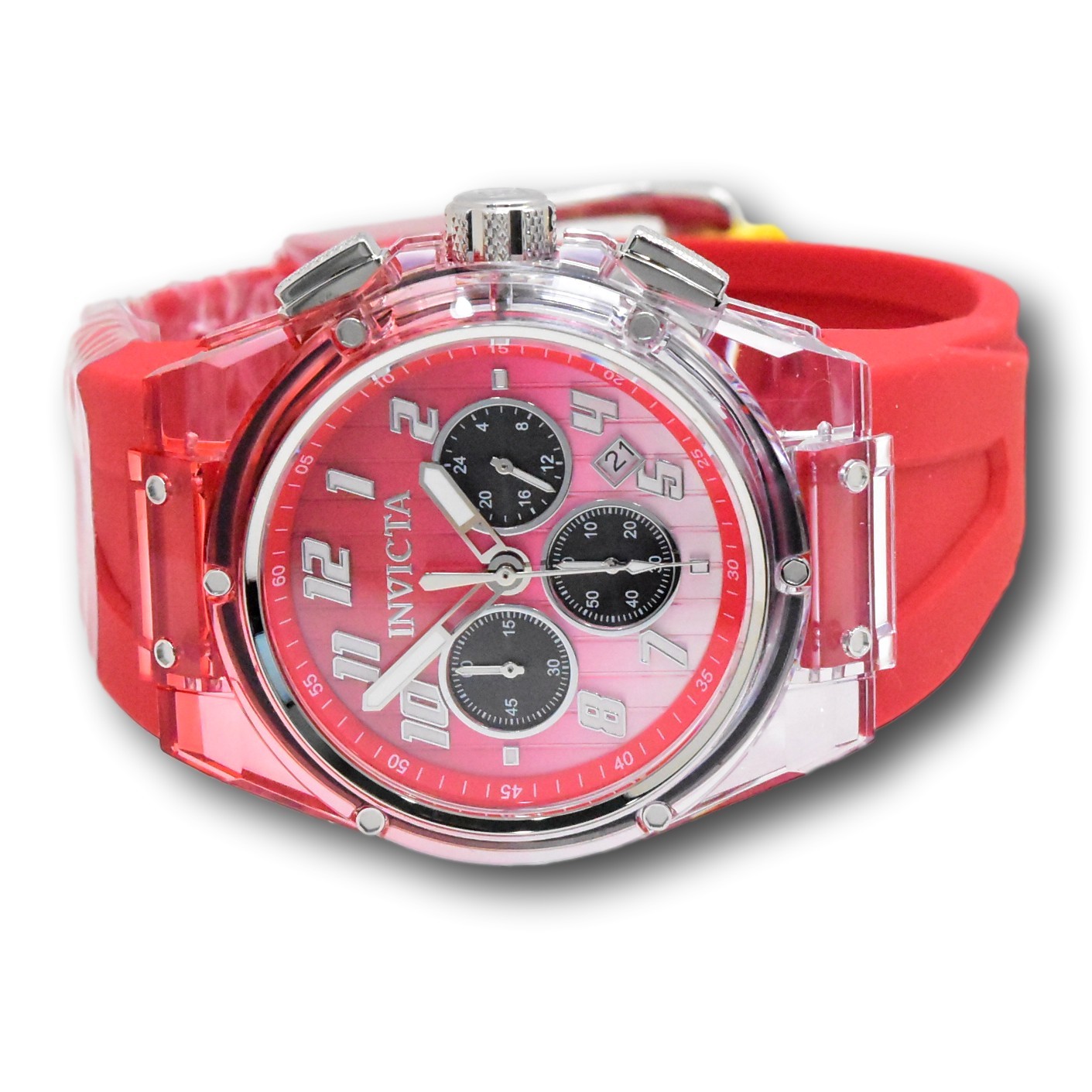 Invicta S1 Rally Prism Color Flip Men’s 44mm Red and Clear Chrono Watch 47349